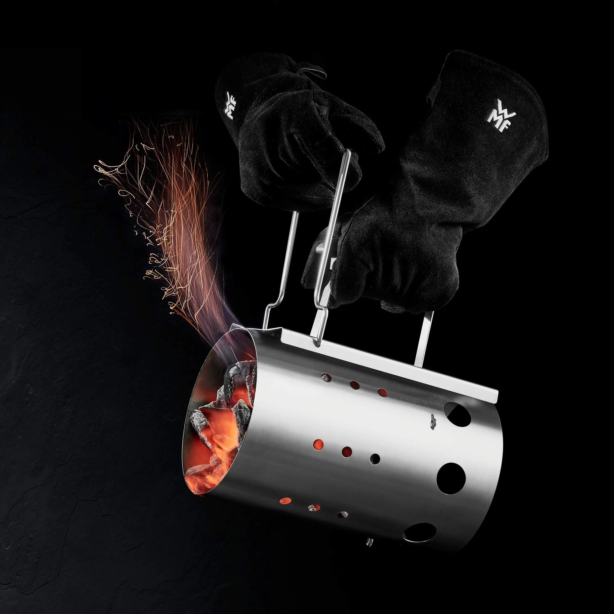 WMF Rękawice do grilla BBQ skóra odporne na wysokie temperatury długie 10/XL