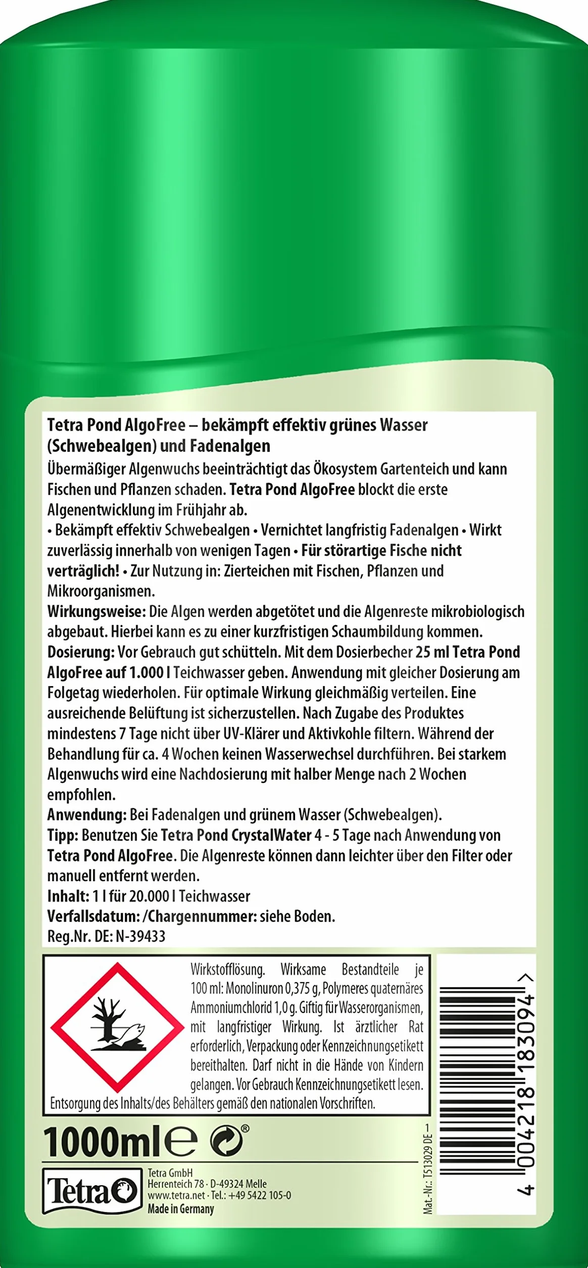 Tetra Pond AlgoFree* 1 l