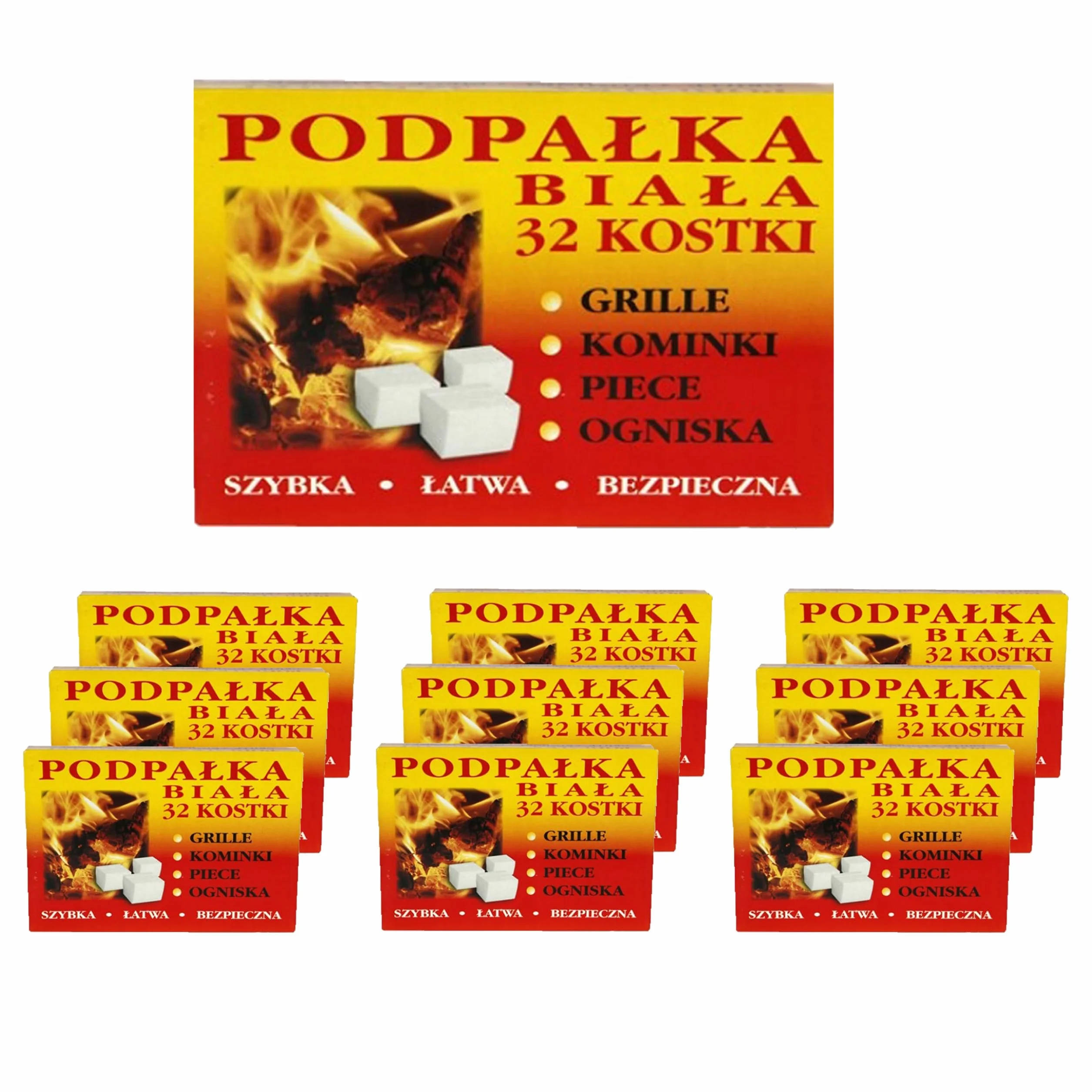 Podpałka biała kostka 32szt - Zestaw 10 sztuk