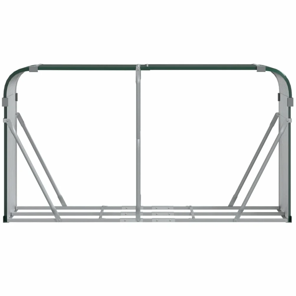 vidaXL Stojak na drewno zielony 180x45x100 cm stal galwanizowana