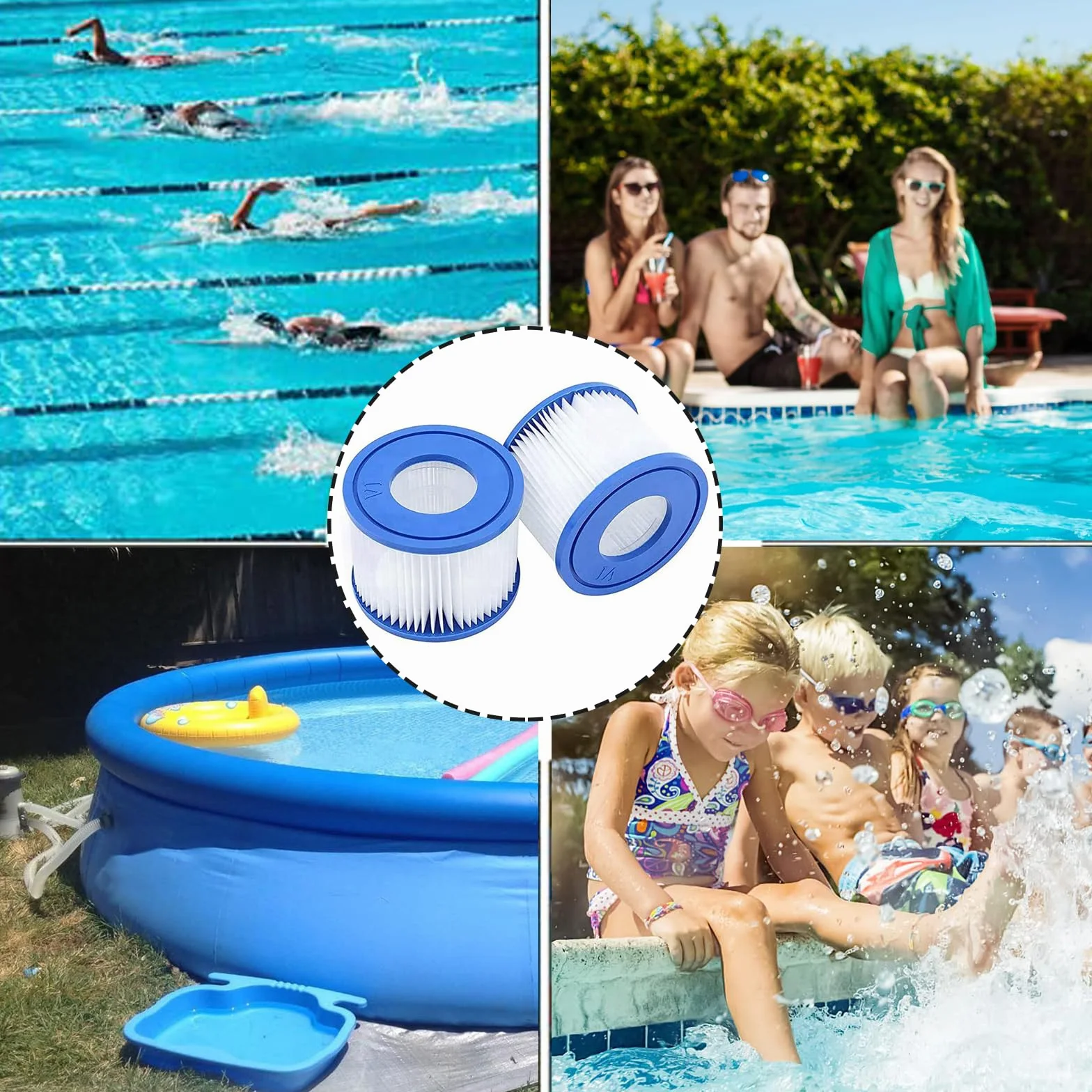 6 sztuk wkładów filtrujących do basenu typu VI, wkłady filtrujące do basenu Bestway Pool filtr do Lay Z Spa, MSPA, filtr zamienny do Miami, Hawaje, Vegas, Monaco Palm Springs