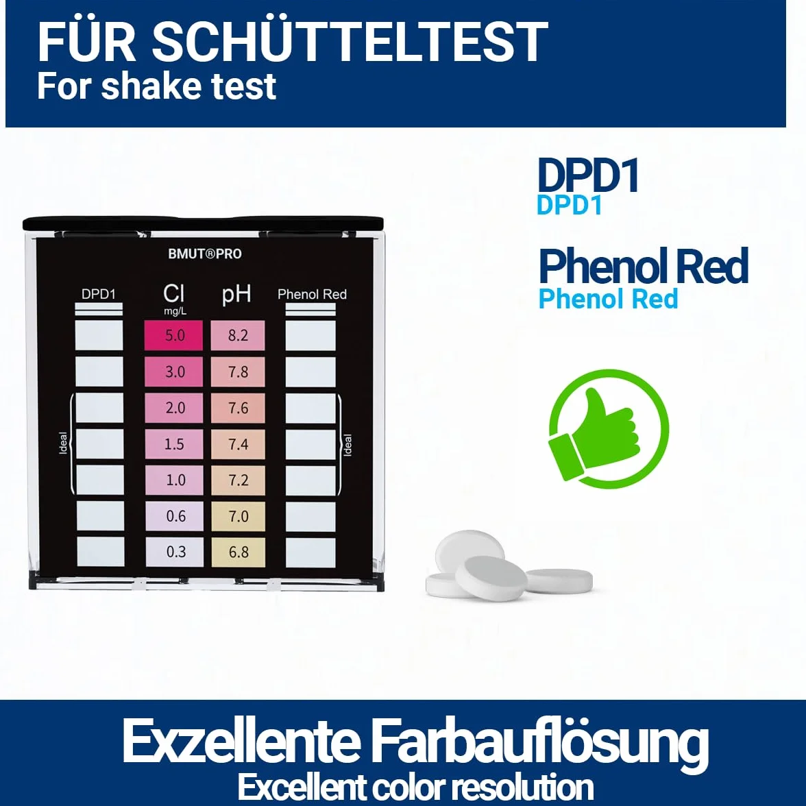 Tester pH i chloru 2 w 1 DPD1 Phenol Red tabletki odczynnikowe 2x30 sztuk