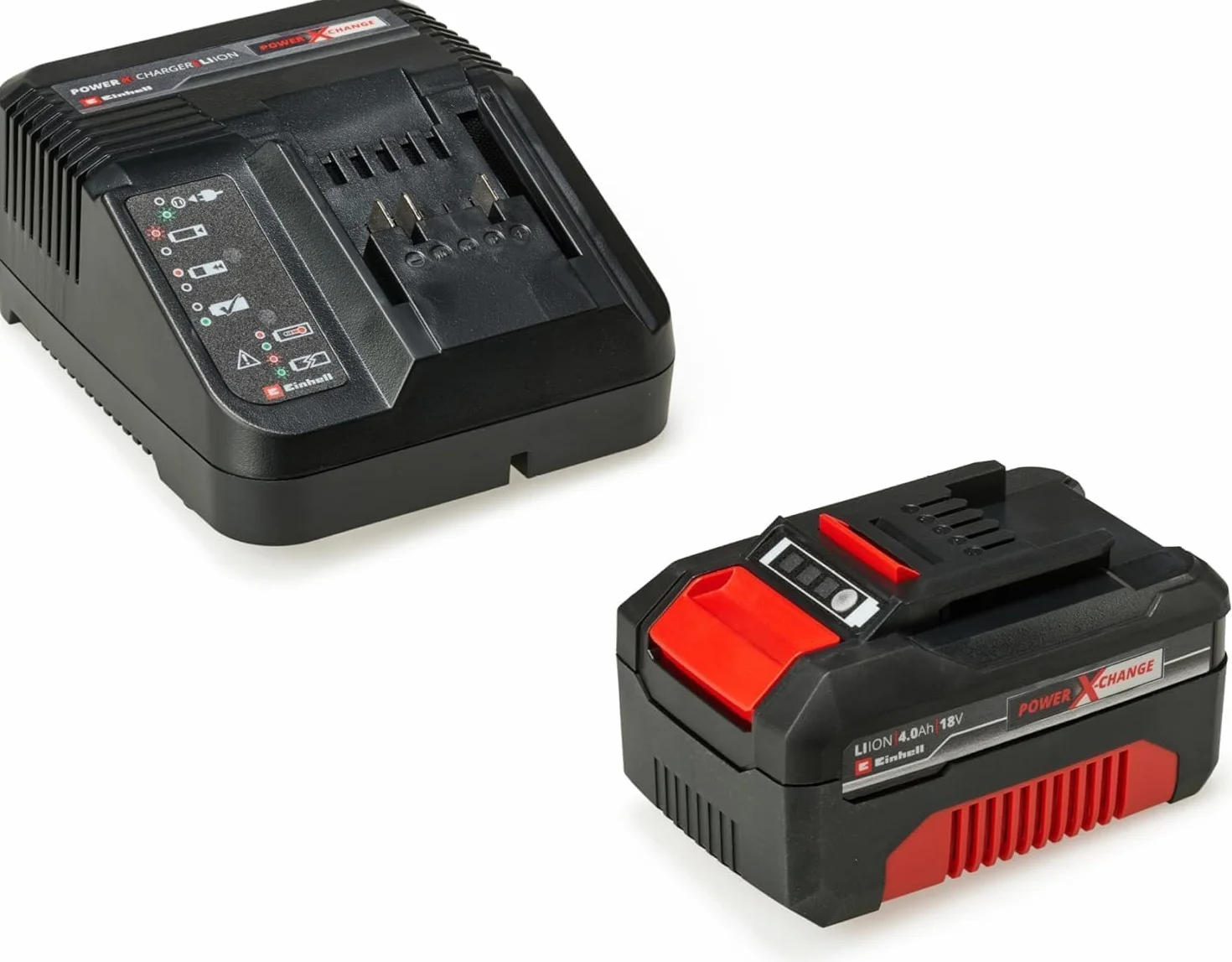 Einhell Glebogryzarka akumulatorowa GE-CR 18/20 Li E-Solo Power X-Change & Einhell Power X-Change Akumulator z Ładowarką, Czarny/Czerwony, ‎