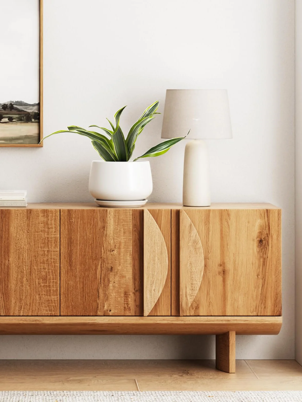 LE TAUCI Ceramiczna Doniczka 25 cm, Donica z Otworem Odpływowym i Podstawką, Zaokrąglony Design, do Salonu, Biura i Roślin Domowych, Biały