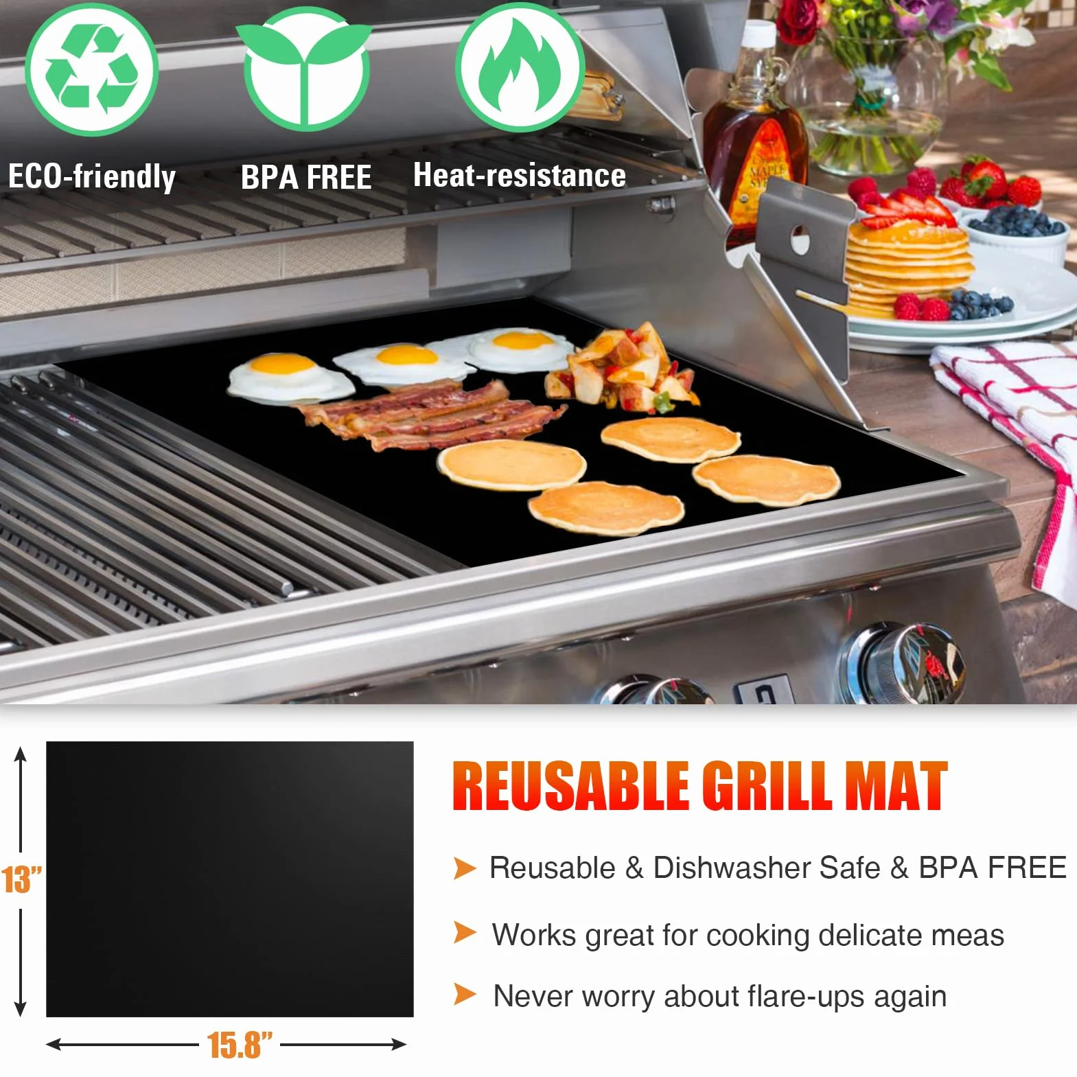 Grilliance Zestaw sztućców do grilla, 38 sztuk, stal nierdzewna, akcesoria do grilla dla mężczyzn, prezent urodzinowy, wysokiej jakości zestaw akcesoriów do grilla, walizka z walizką na grilla i matą do grillowania, do ogrodu i na kemping, kolor brązowy