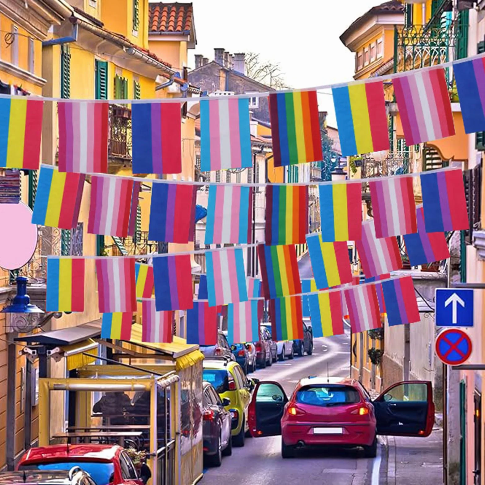 ACTOYS Tęczowa Flaga LGBT Pride 10 metrów Girlanda Dekoracja Impreza