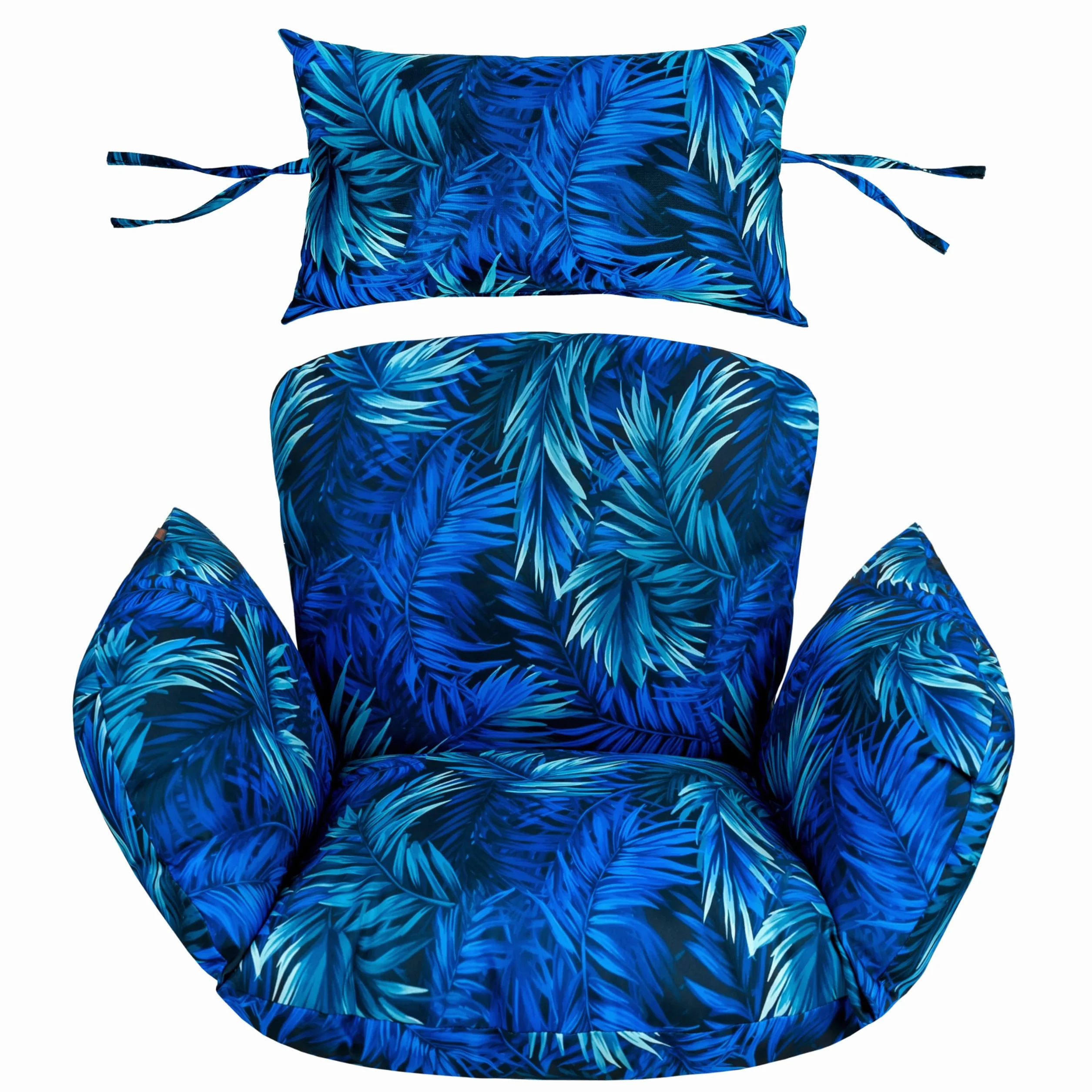 Poduszka Premium do fotela wiszącego kokon – wodoodporna poduszka ogrodowa XXL - ergonomiczna - trwała - łatwa w pielęgnacji - idealna na taras, balkon i do ogrodu - Blue Passion