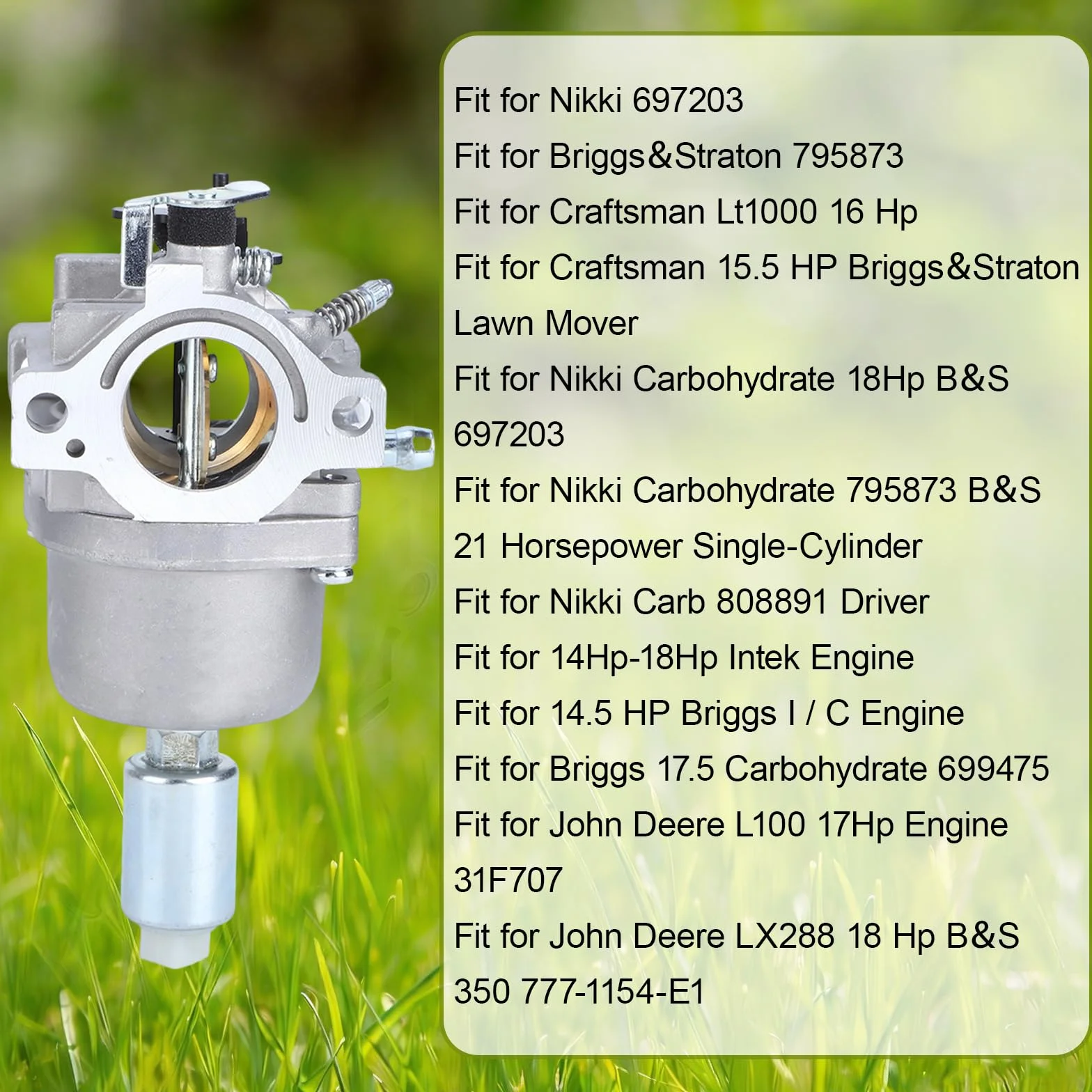 Gaźnik Kosiarek Do Briggs Stratton B&S Nikki 792036 697216 792060 799256 795366 696353 697202 698945 792534 697203 Na Silniku 17hp 18hp 19hp 20hp 21hp