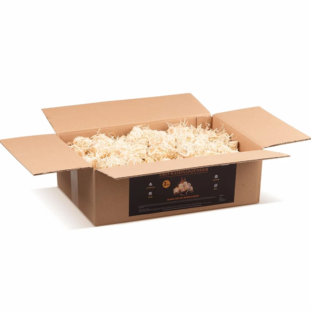 2 kg ekologiczna podpałka do kominka, rozpałka do grilla, podpałka do pieca, wełny drzewnej, ekologiczna podpałka do kominka, piekarnika, grilla i paleniska