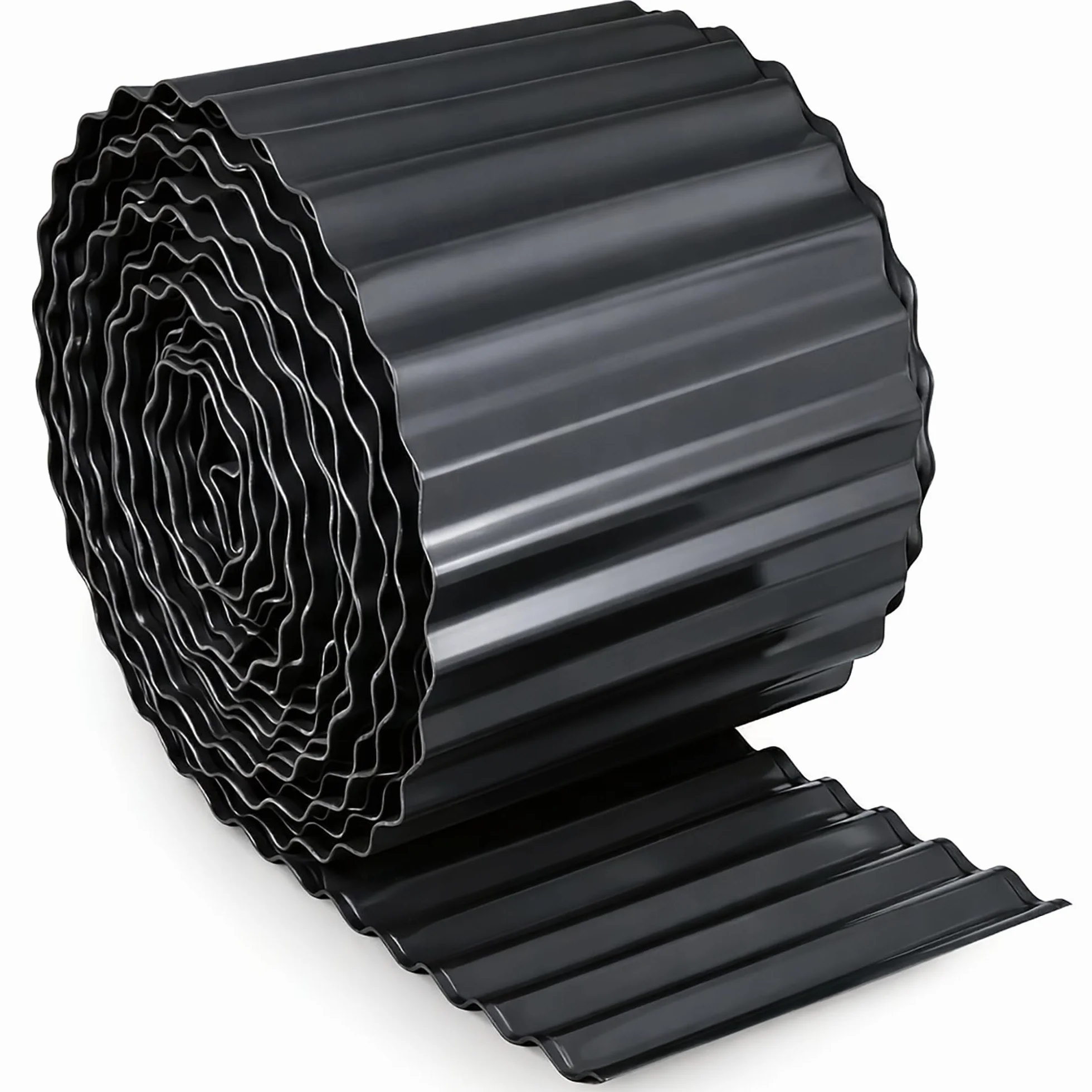 UNIGARDIA Metalowe Obrzeże Trawnikowe Antracyt 12 m – Obrzeże Ogrodowe z Metalu, wysokość 15 cm – Łatwy montaż, odporne na korozję i trwałe – w zestawie 1 para rękawic montażowych