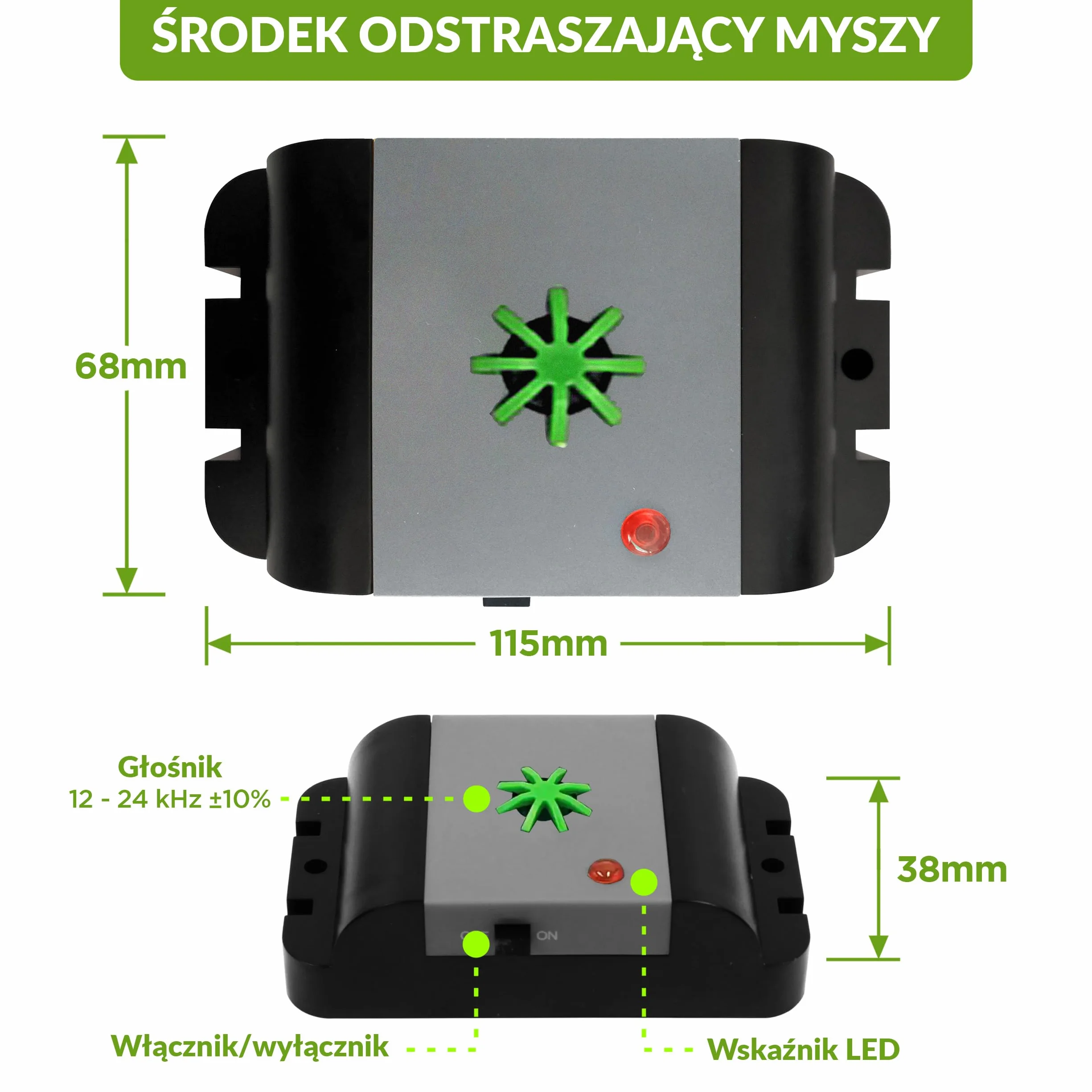 ISOTRONIC Odstraszacz myszy i szczurów z ultradźwiękami, elektroniczny odstraszacz szkodników do domu