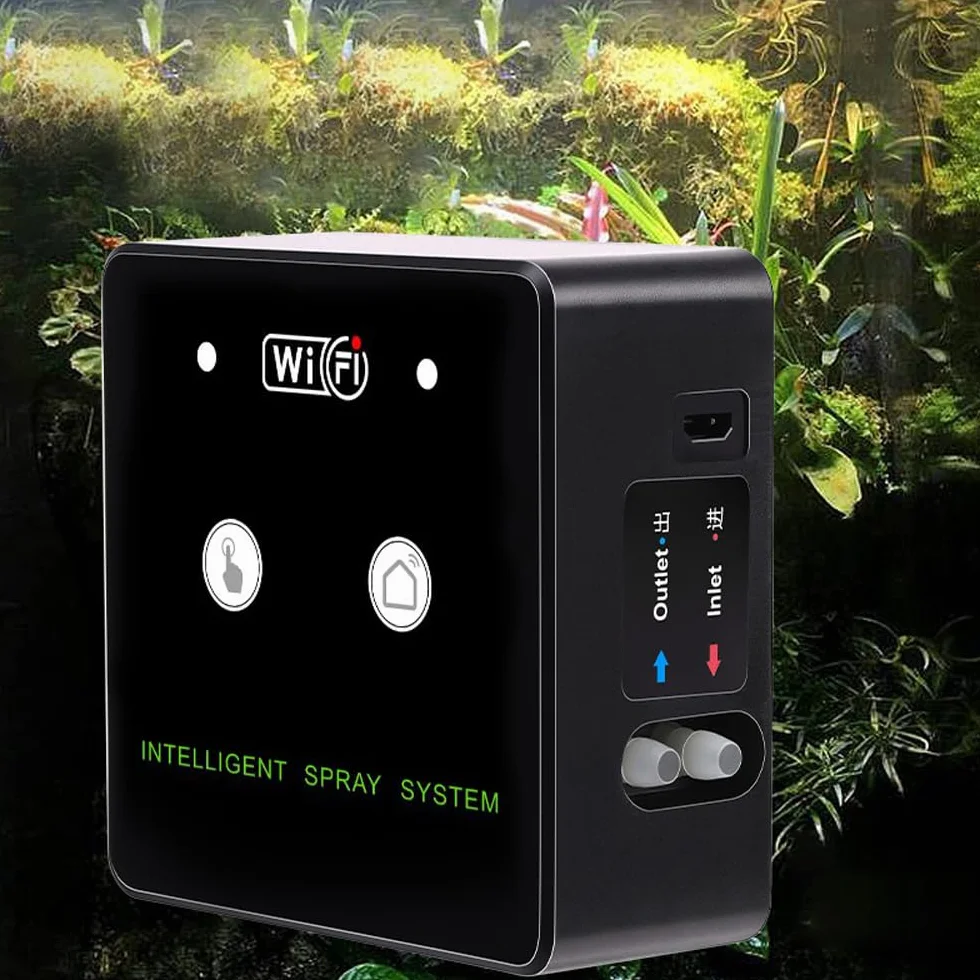 Inteligentny System Nawadniania Terrarium, Dysze Sprayowe 360 ​​° Regulowane Czasowe Kontrolowane Przez Czas Telefon Komórkowy Zdalny Terrarium, dla Zakładu Gadów (wielobarwność)