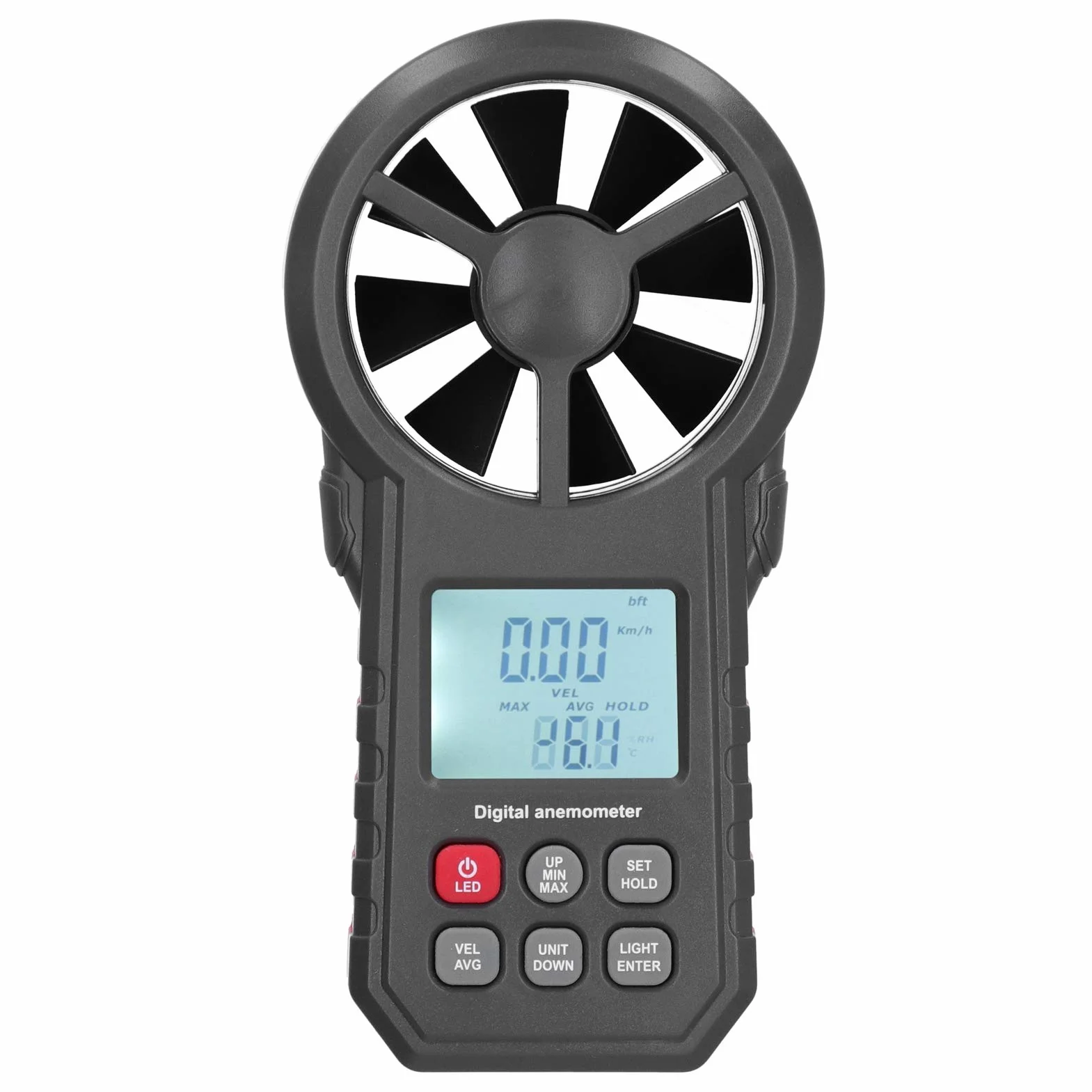 Anemometr WT87B, Anemometr Prędkości Wiatru, Anemometr Cyfrowy Bluetooth, Ręczny Tester Prędkości Wiatru 9 V z Podświetleniem LCD