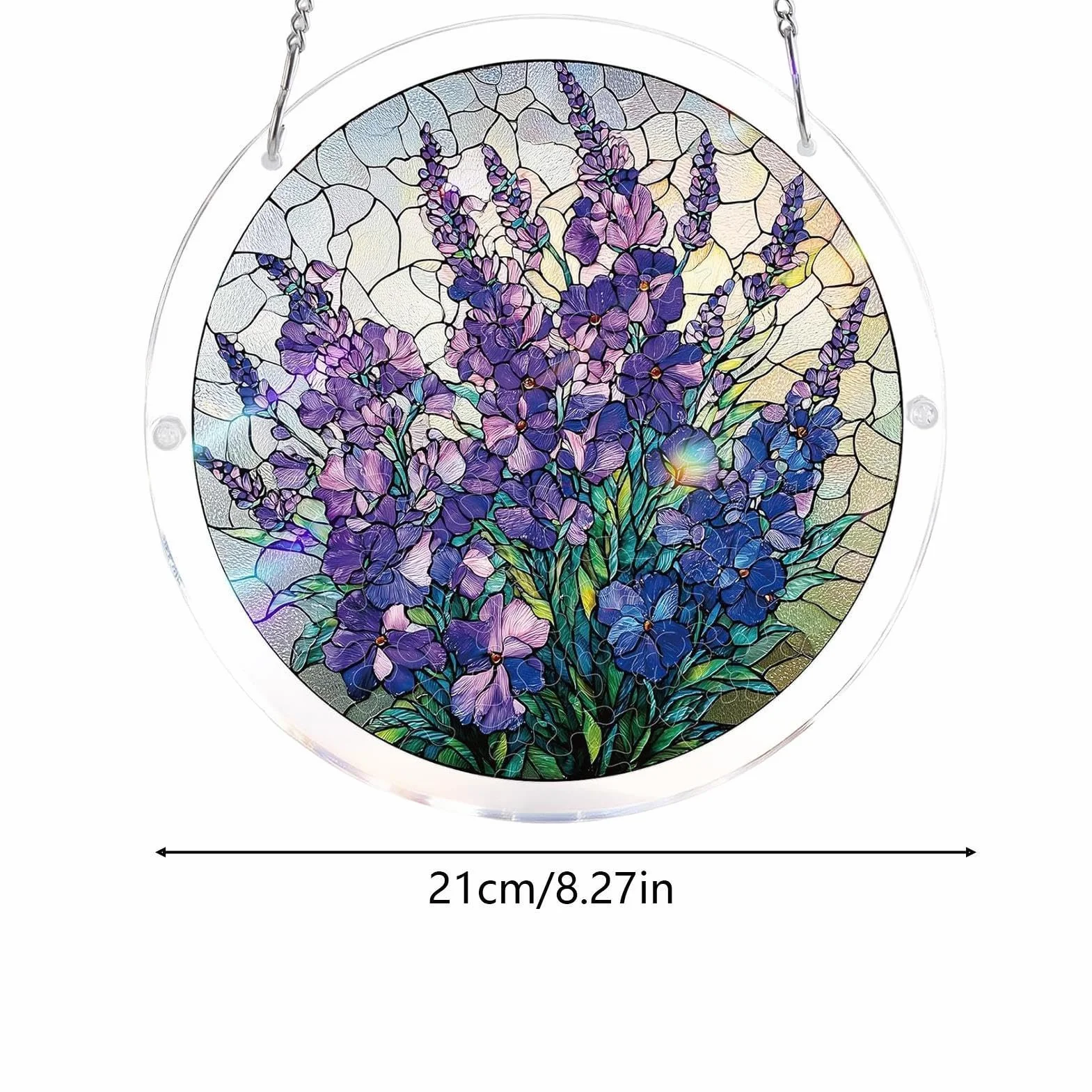 Akrylowe puzzle łapacz słońca, fioletowy ogród, łaska, łapacze słońca, puzzle, do samodzielnego wykonania, do drzwi, ogrodu, na Dzień , Boże Narodzenie, prezent urodzinowy dla kobiet, mężczyzn