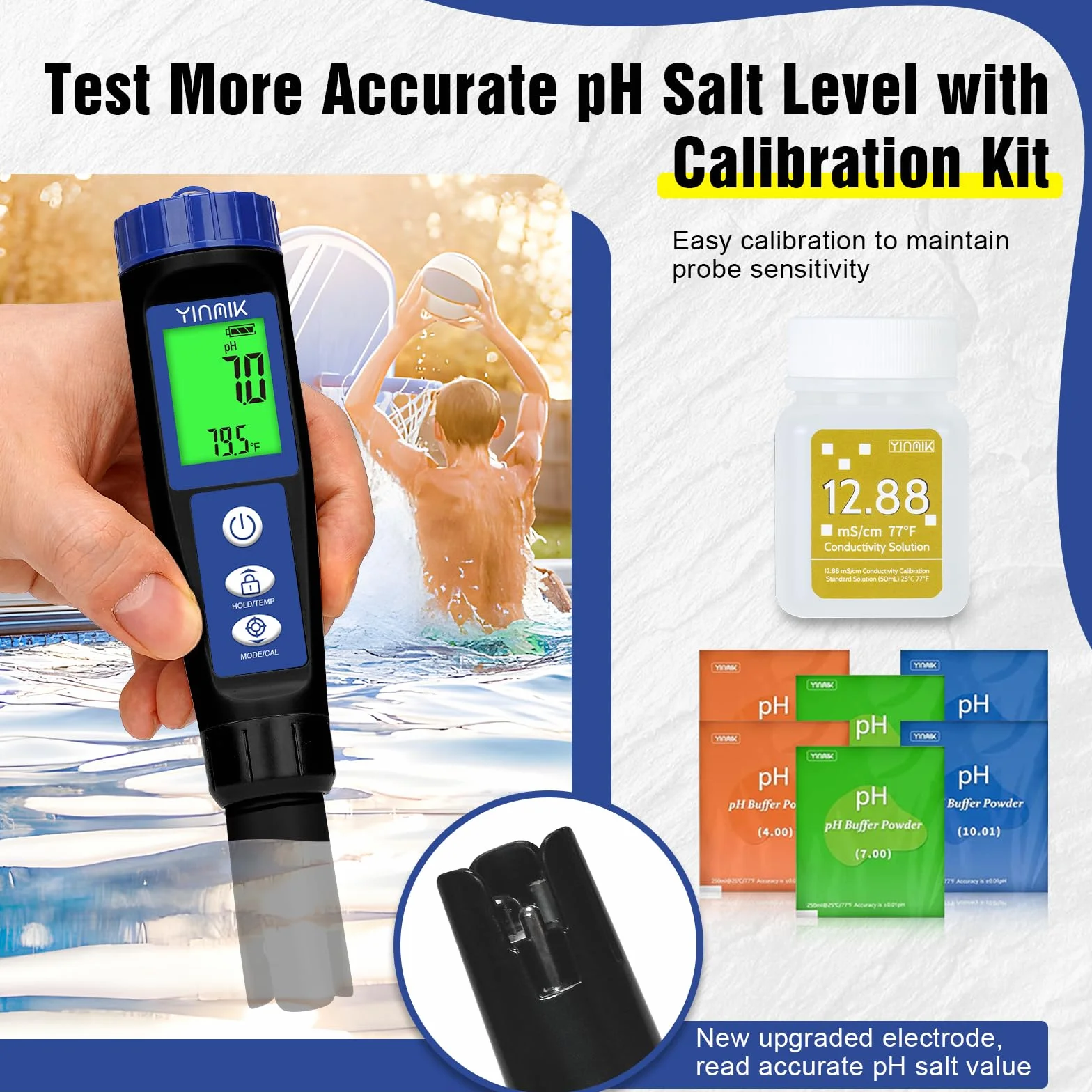 Miernik pH i zasolenia basenu 6 w 1 TDS ORP EC Tester temperatury PPM hydroponiczny