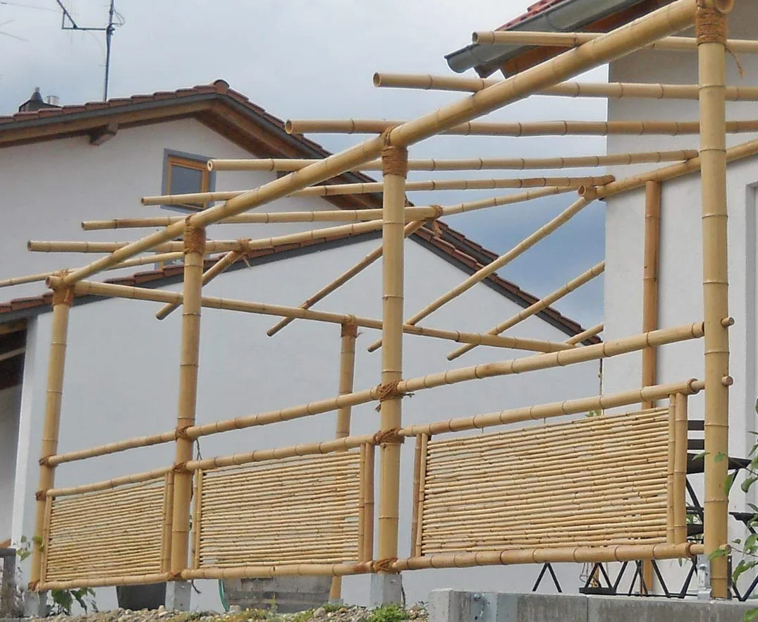 1 sztuka Moso rura bambusowa 200 cm, żółtawa o średnicy 4,5-6 cm – drążek bambusowy, wybielony, długość 2 m