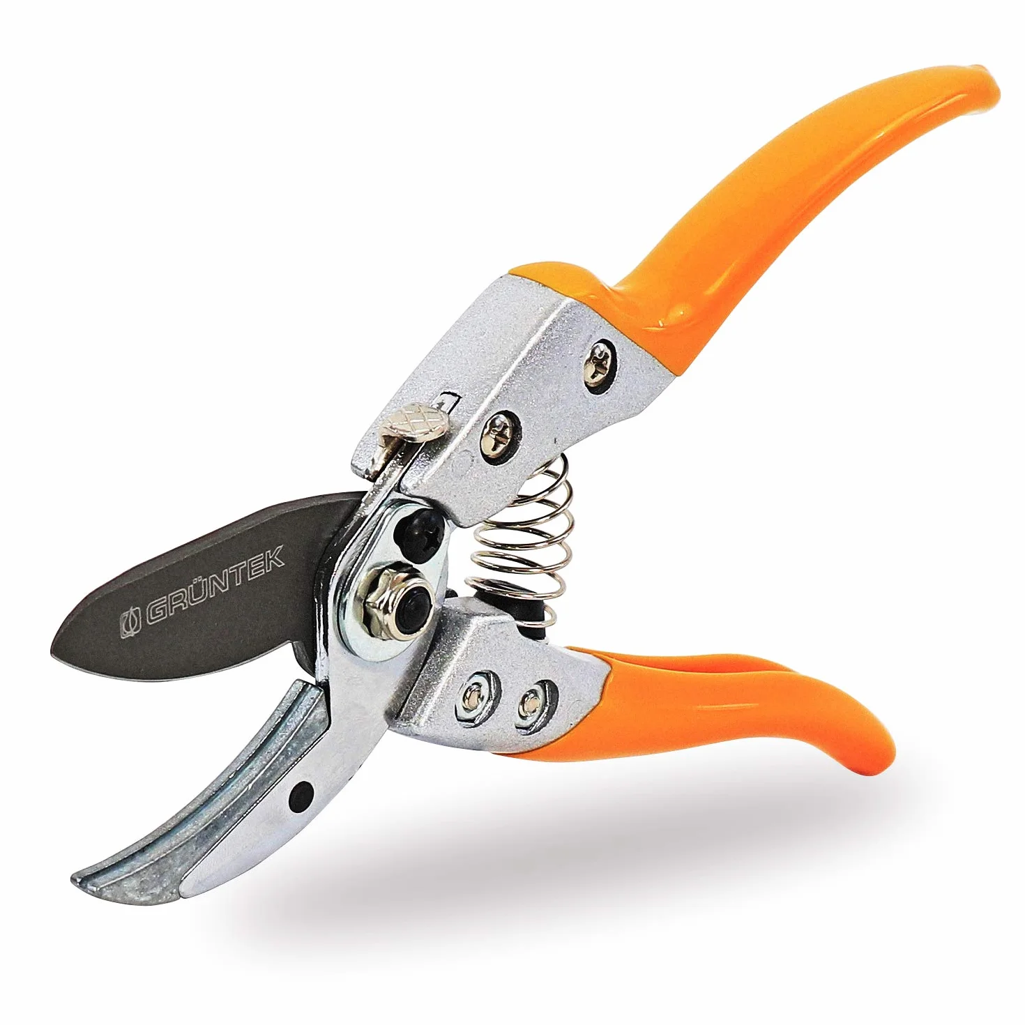 GRÜNTEK sekator kowadełkowy BUSSARD, 200 mm, ostrze SK5 z powłoką teflonową o bardzo gładkim cięciu, ergonomiczny kształt uchwytu z amortyzatorem Comfort sekator kowadełkowy