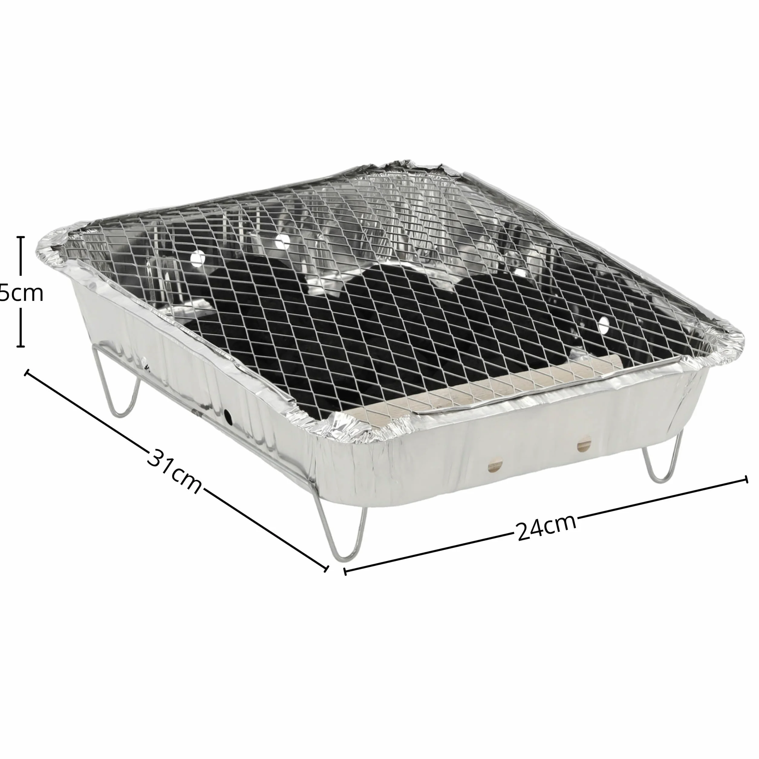 Grill Jednorazowy BBQ Turystyczny 31x24x5 cm