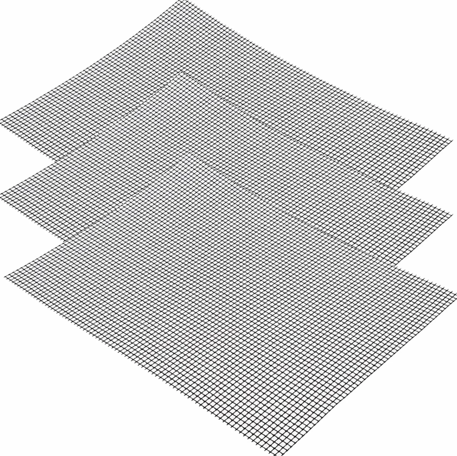 Mata do grilla gazowego, 3 sztuki, nieprzywierająca, zestaw mat do grilla, 42 x 36 cm, siatka teflonowa, wielokrotnego użytku, do grilla gazowego, węgla drzewnego, grilla elektrycznego, do grilla