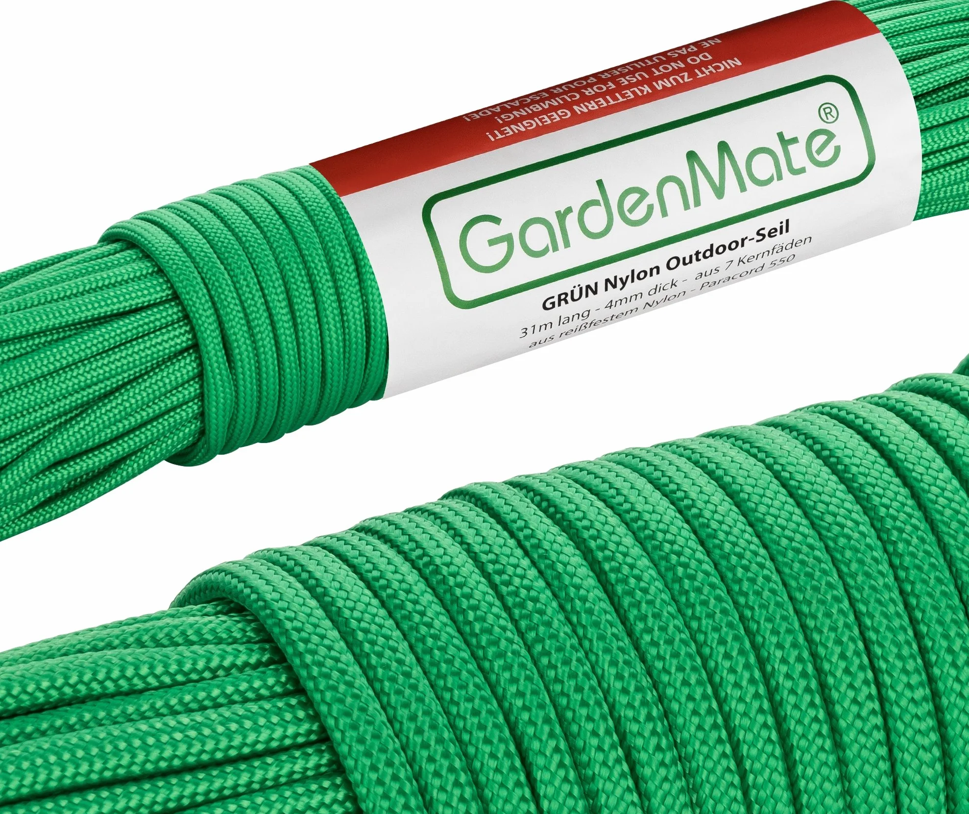 GardenMate Paracord 550 – profesjonalna lina ogrodowa z nylonu – RÓŻNE KOLORY – 31 m długości, 4 mm grubości – lina rdzeniowa z 7 włókien, z odpornego na rozrywanie nylonu
