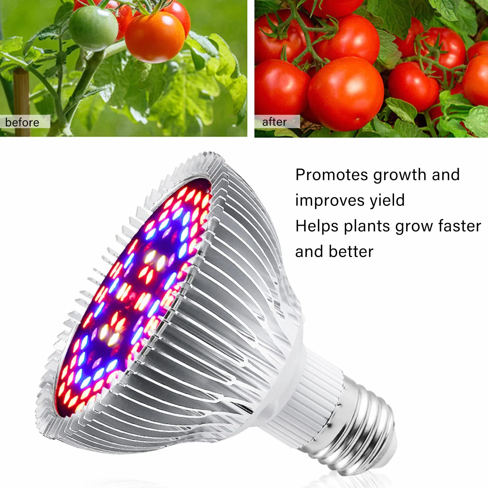 Haofy Energooszczędna żarówka LED do Uprawy Roślin, Pełnozakresowe światło Roślin Zapewniające Efektywny Wzrost, łatwa Instalacja do Ogrodnictwa w Pomieszczeniach i Pielęgnacji (50 W, 78 koralików)