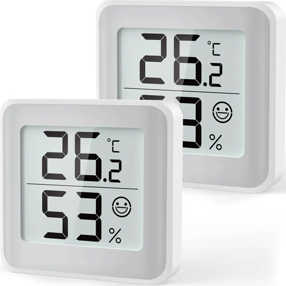 Termometr pokojowy Miernik wilgotności powietrza Monitor temperatury Higrometr Czujnik wilgotności ze wskaźnikiem komfortu LCD Duży wyświetlacz cyfrowy do pokoju dziecięcego (2)