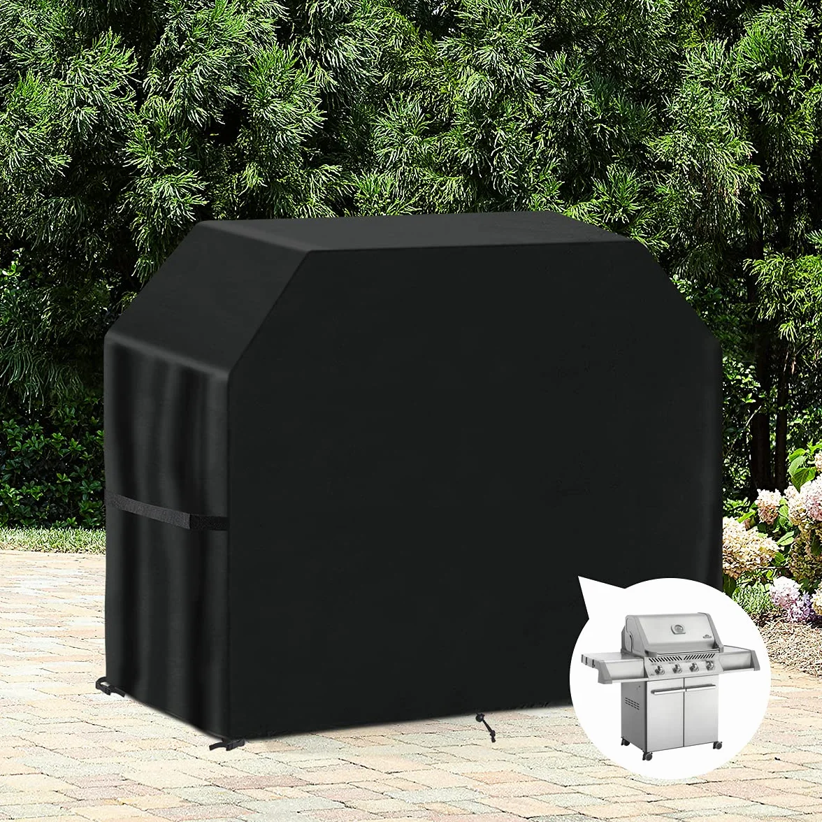 Prostokątny pokrowiec na grill, plandeka ochronna na grill ochrona przed UV, wiatroszczelna, wodoodporna osłona grilla dla marek Weber, Holland, JennAir, 117 x 66 x 117 cm