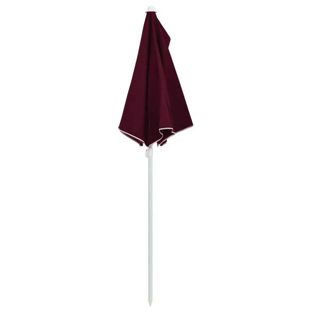 vidaXL Półokrągły parasol ogrodowy na słupku, 180x90 cm, bordowy
