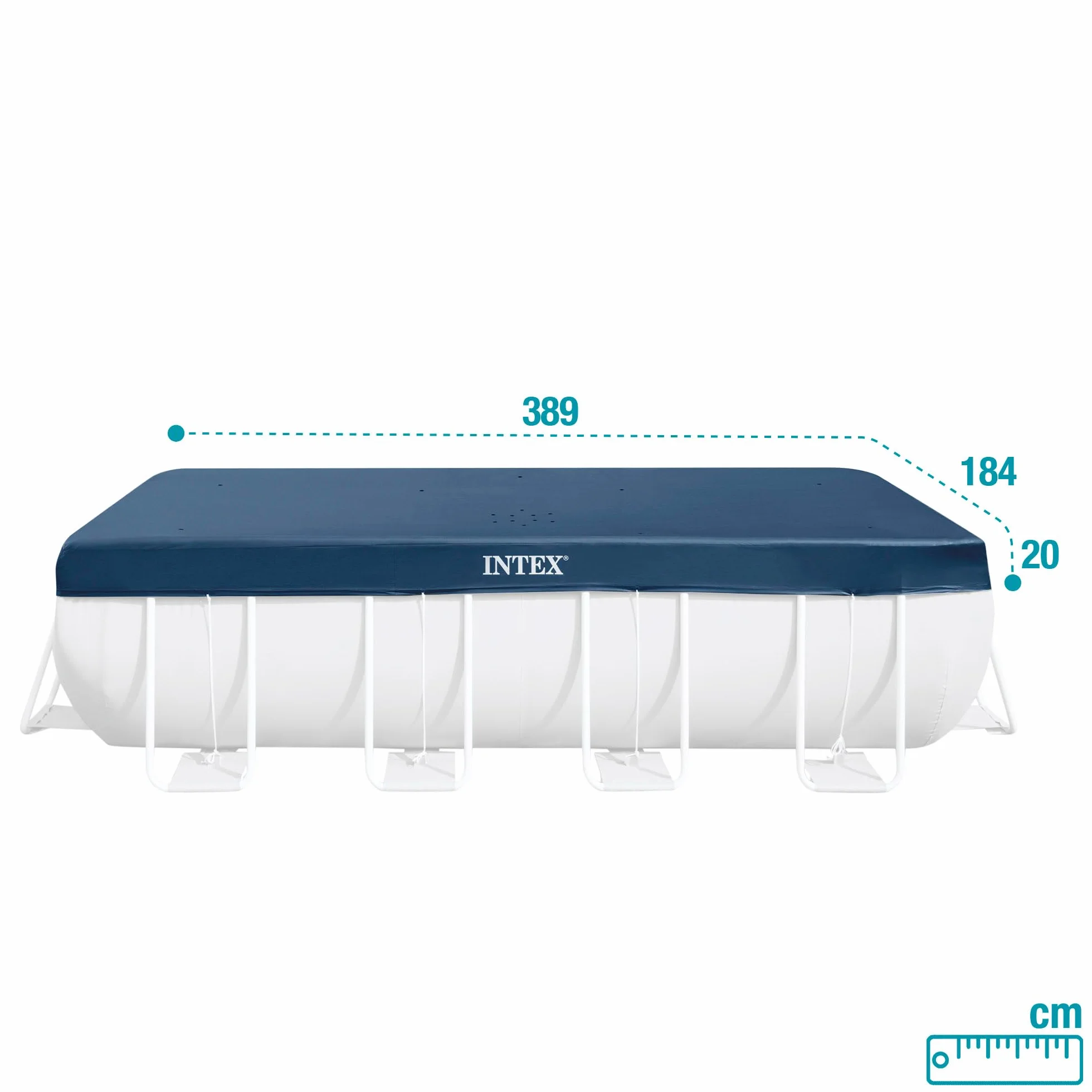 Intex Rectangular Basen Ogrodowy, Niebieski, 389 x 184 cm