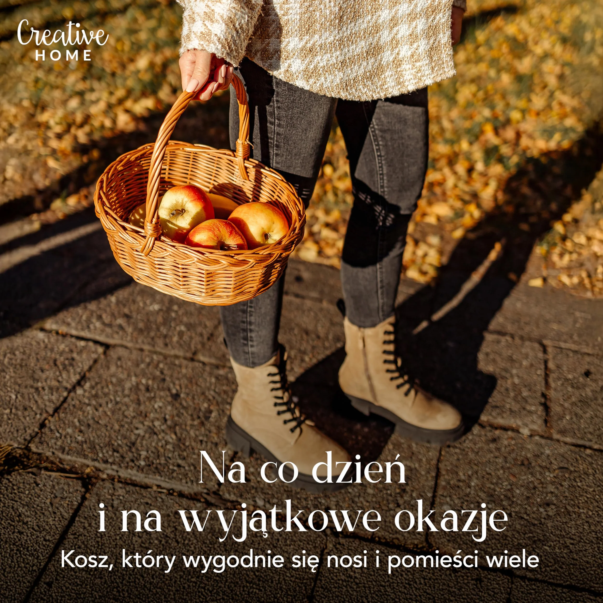 Creative Home Mały Koszyk Wielkanocny Wiklinowy z Rączką | 30x27x24cm (+/- 1cm) | Wielkanoc Święconka Kosz Prezent Piknik Rośliny Przechowywanie Dekoracja | Ręcznie Pleciony | Naturalny Brąz