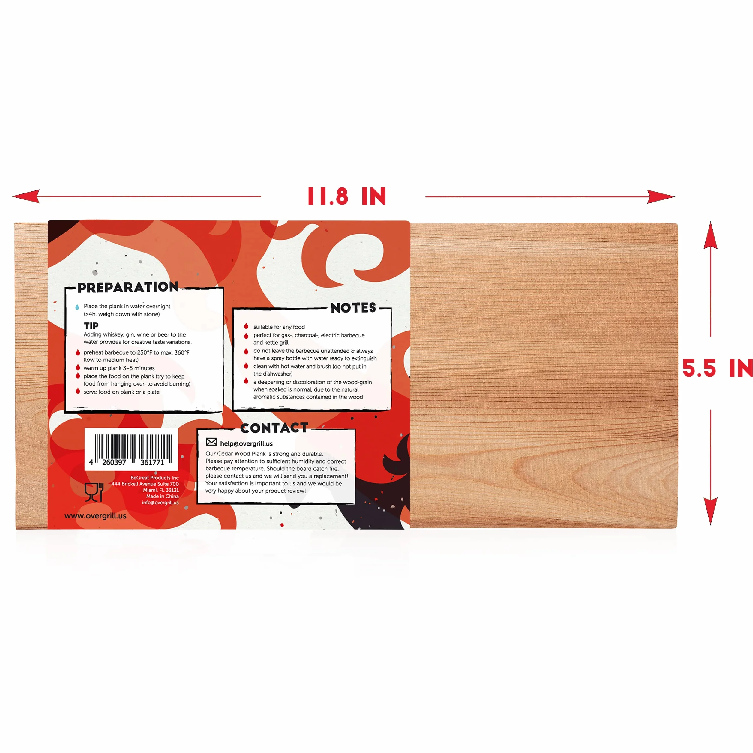 Deska do grillowania z drewna cedrowego: Premium XXL deska do palenia – deska do grillowania z drewna kanadyjskiego Western Red, deska do grilla dla łagodnego aromatu dymu, deska grillowa z drewna cedrowego