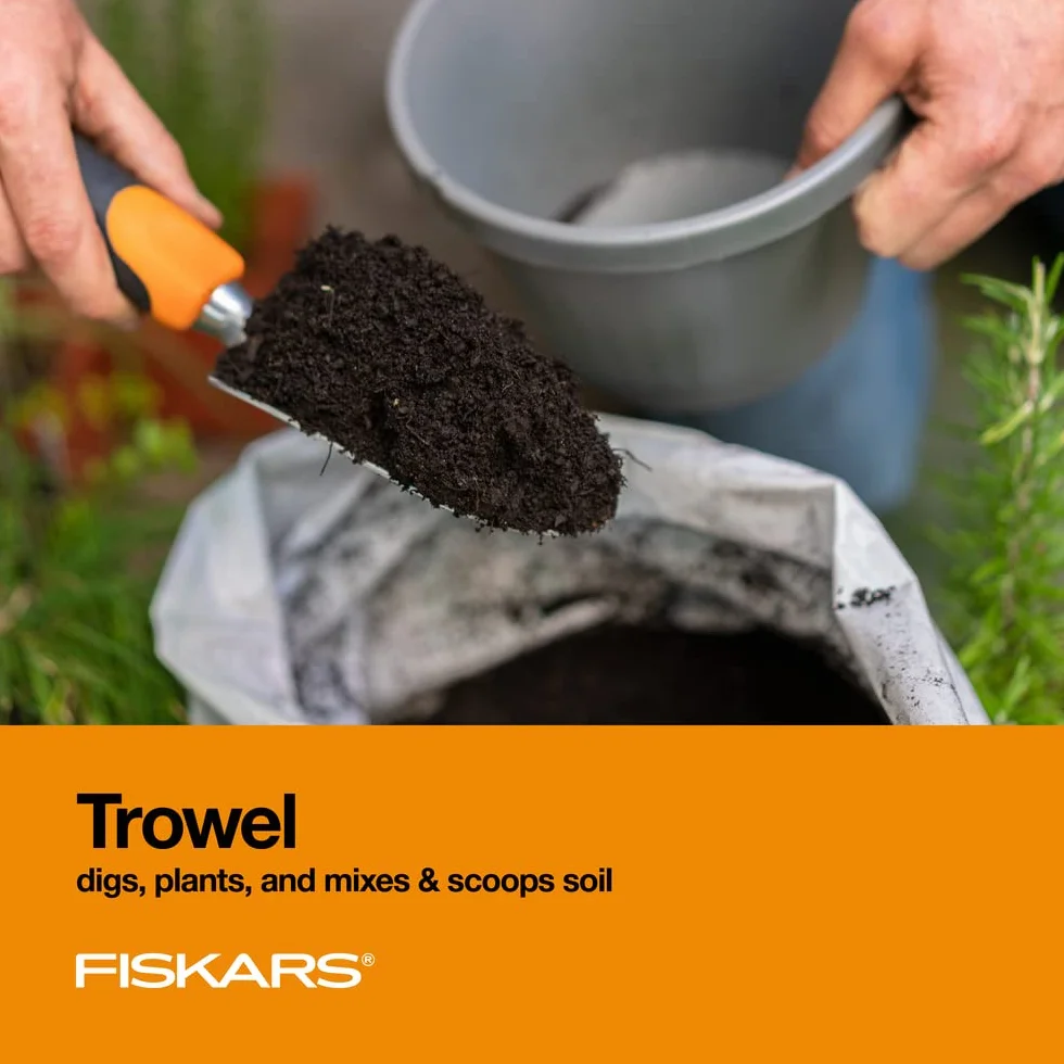 Fiskars Ergo zestaw narzędzi ogrodowych z recyklingu czarny/pomarańczowy