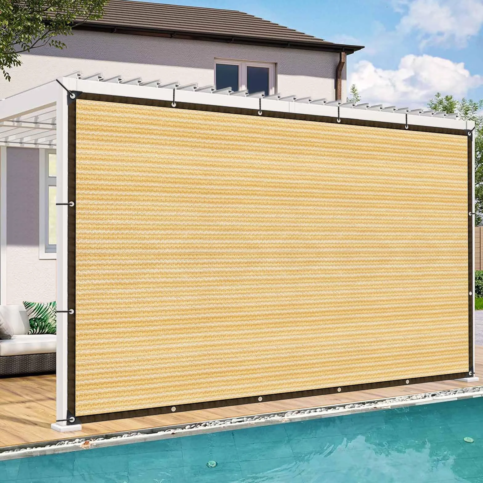 Żagiel przeciwsłoneczny prostokątny 2x4m siatka zacieniająca do ogrodu