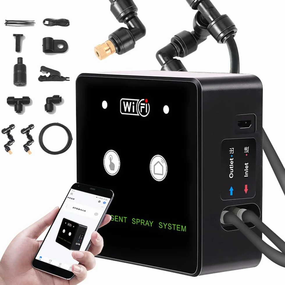 Inteligentny System Nawadniania Terrarium, Dysze Sprayowe 360 ​​° Regulowane Czasowe Kontrolowane Przez Czas Telefon Komórkowy Zdalny Terrarium, dla Zakładu Gadów (wielobarwność)