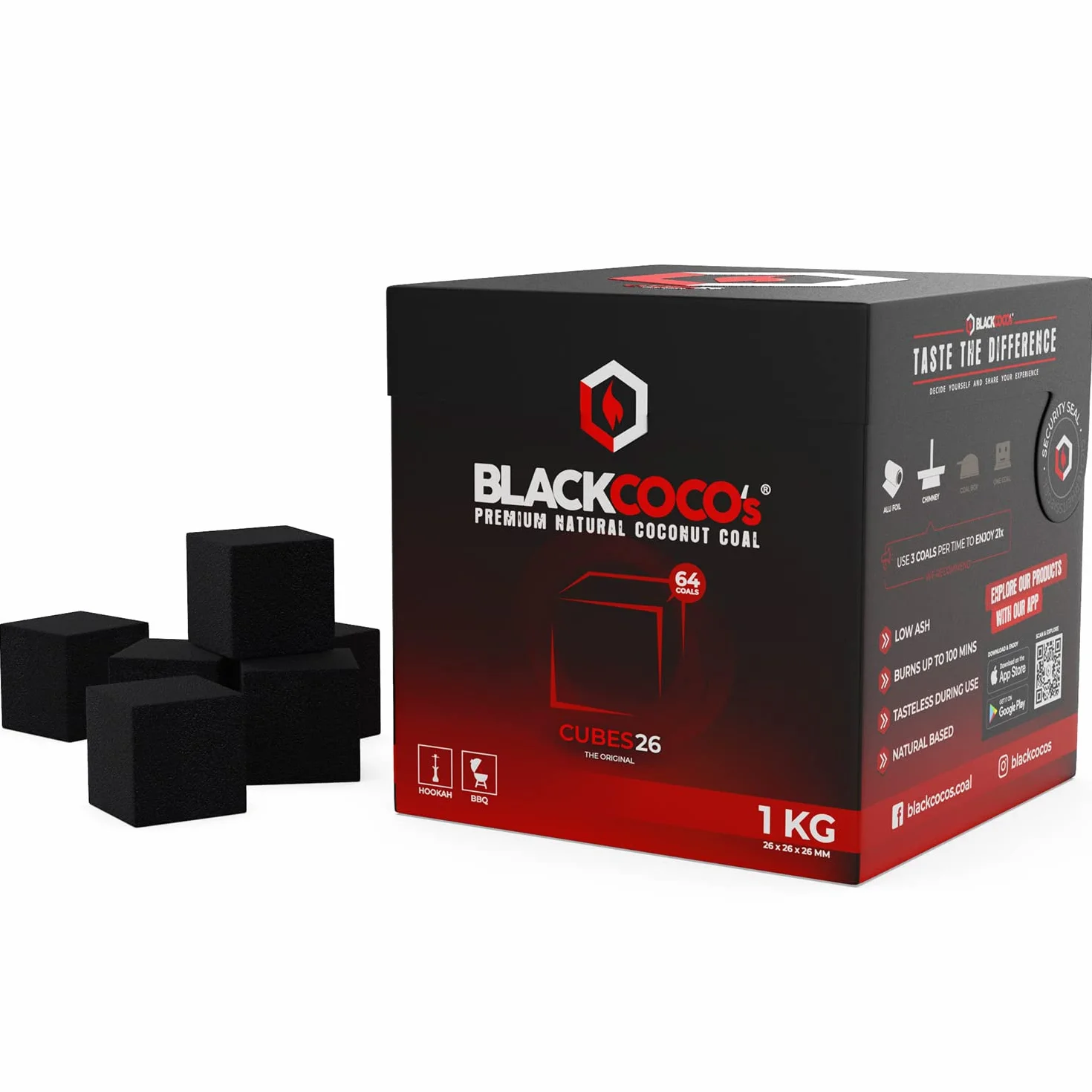 Blackcoco's Premium Węgiel Kokosowy Naturalny Do Sziszy 1Kg