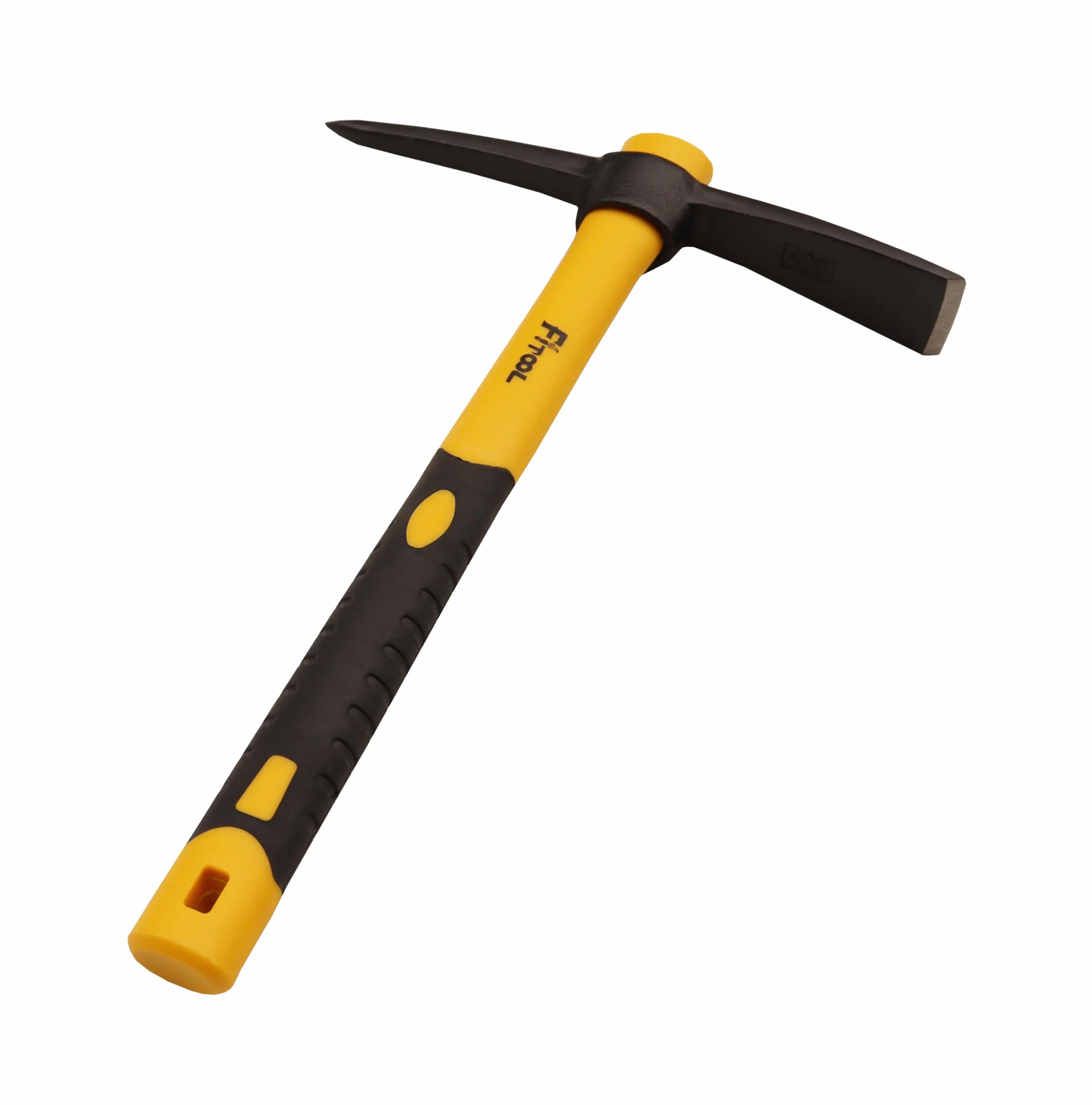 Kute chwasty Mattock motyka 38,1 cm, jednoczęściowa, nienaruszona kuta obniżona, uchwyt z włókna szklanego powlekany tworzywem sztucznym, 635 g