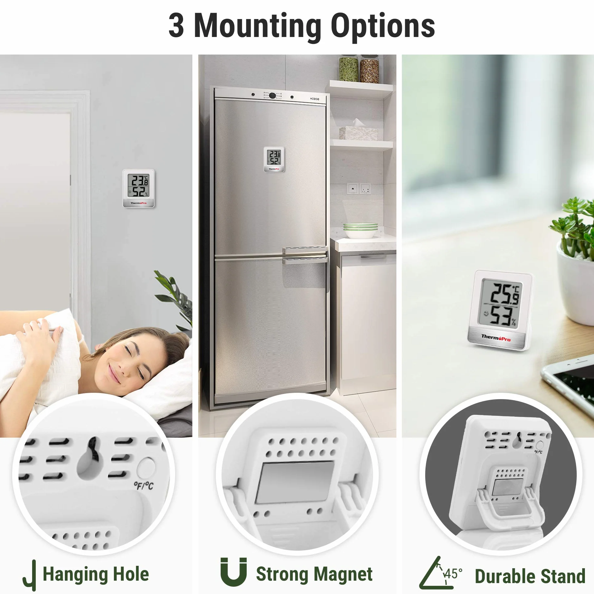 ThermoPro TP49W-6 cyfrowy mini termohigrometr, 6 sztuk, wskaźnik Smiley