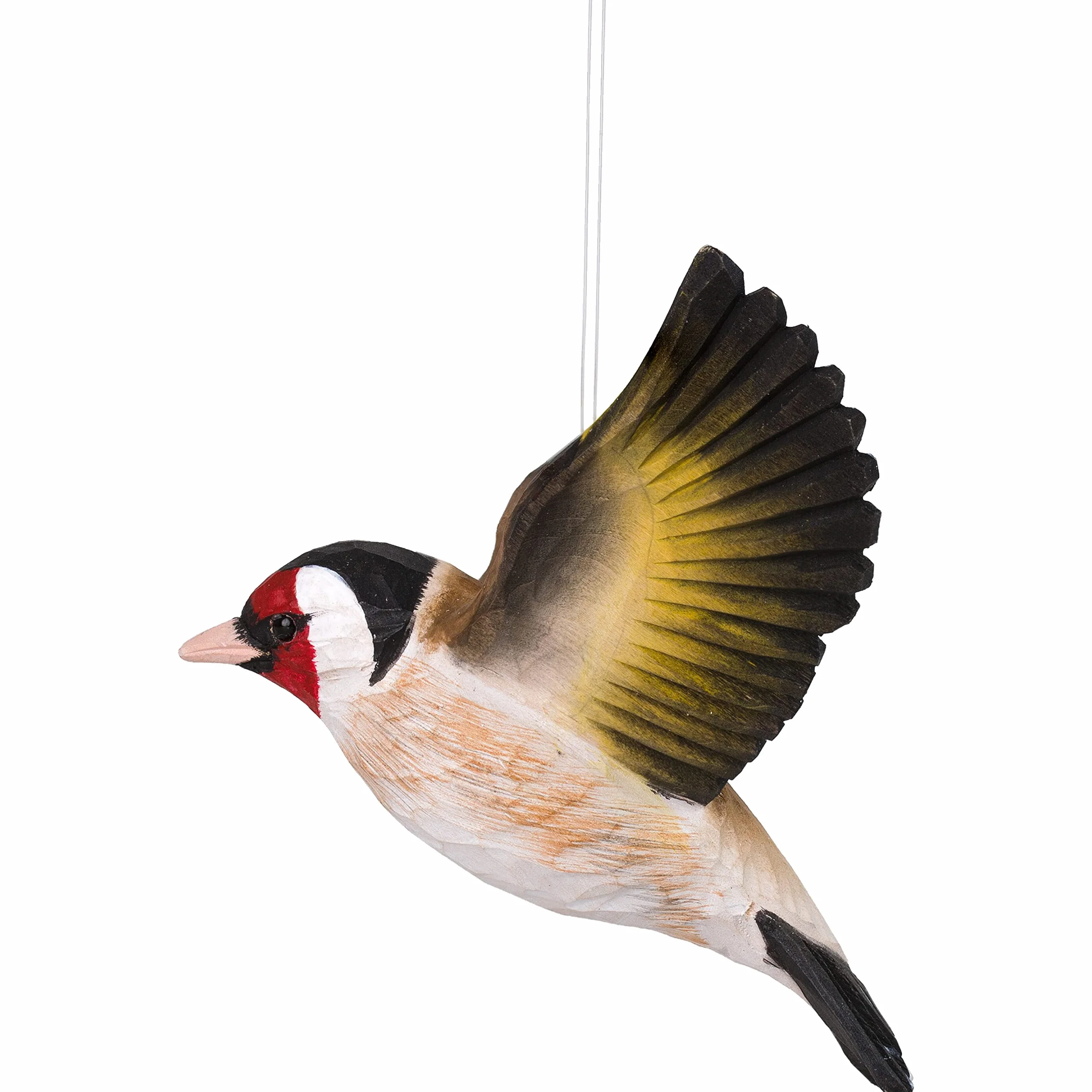 WILDLIFEGARDEN Wildlife Garden WG4442 DecoBird latający szczygieł - ręcznie rzeźbiony dekoracyjny ptak z drewna - latające ptaki