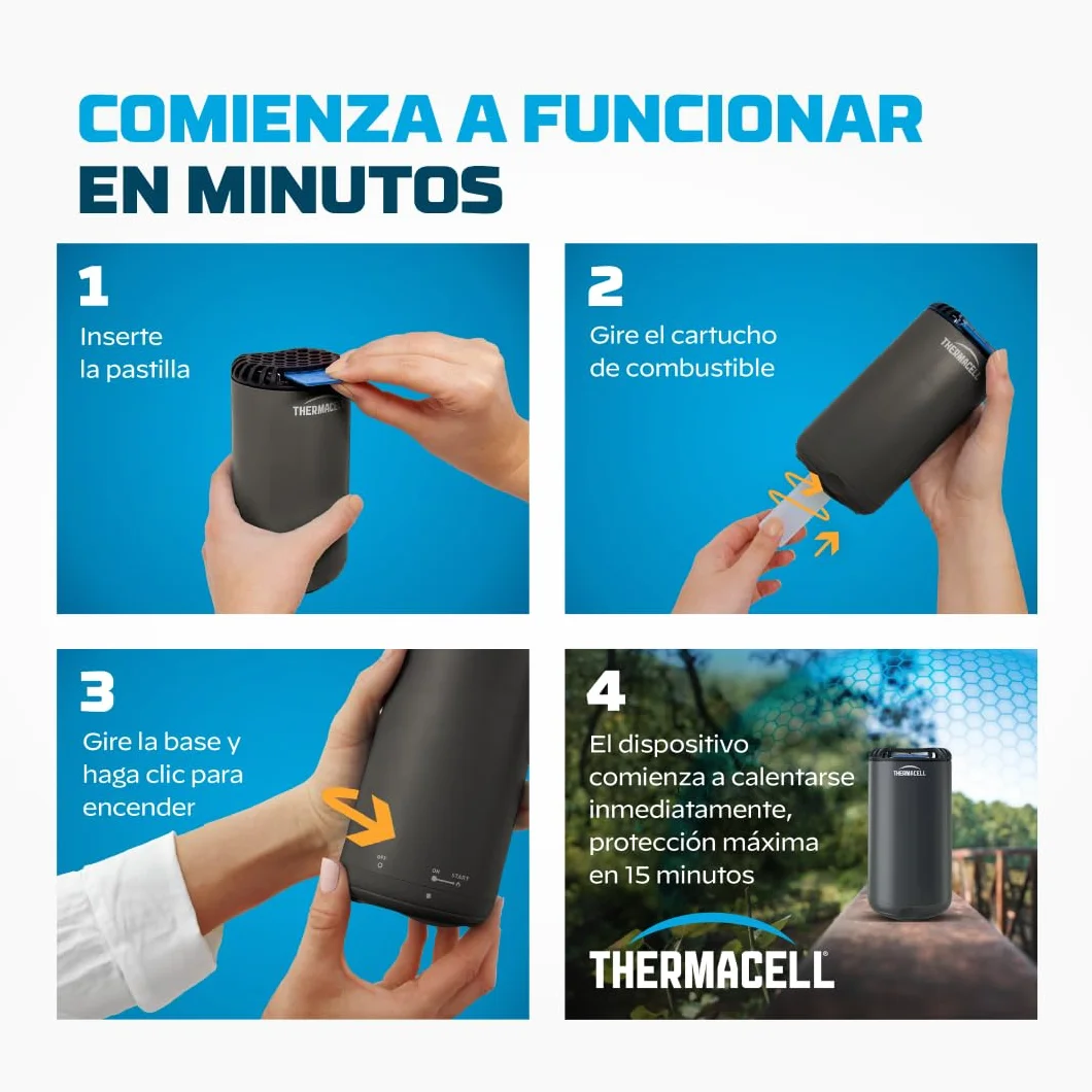 Thermacell Wkład odstraszający komary, kompatybilny ze wszystkimi urządzeniami, czas trwania 12 godzin, 1 wkład + 3 tabletki