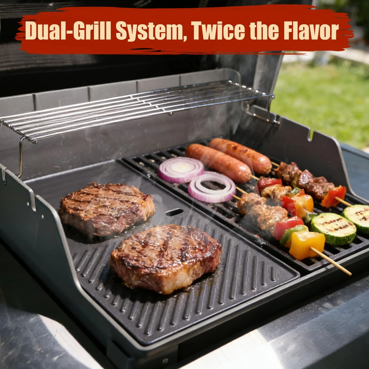 Denmay 7637 żeliwna płyta grillowa 44,4 x 26 cm do grilla gazowego Weber Spirit I II E210 E220 S210 S220 (z przednimi przyciskami sterowania), części zamienne do płyty grillowej Weber Spirit I II 200