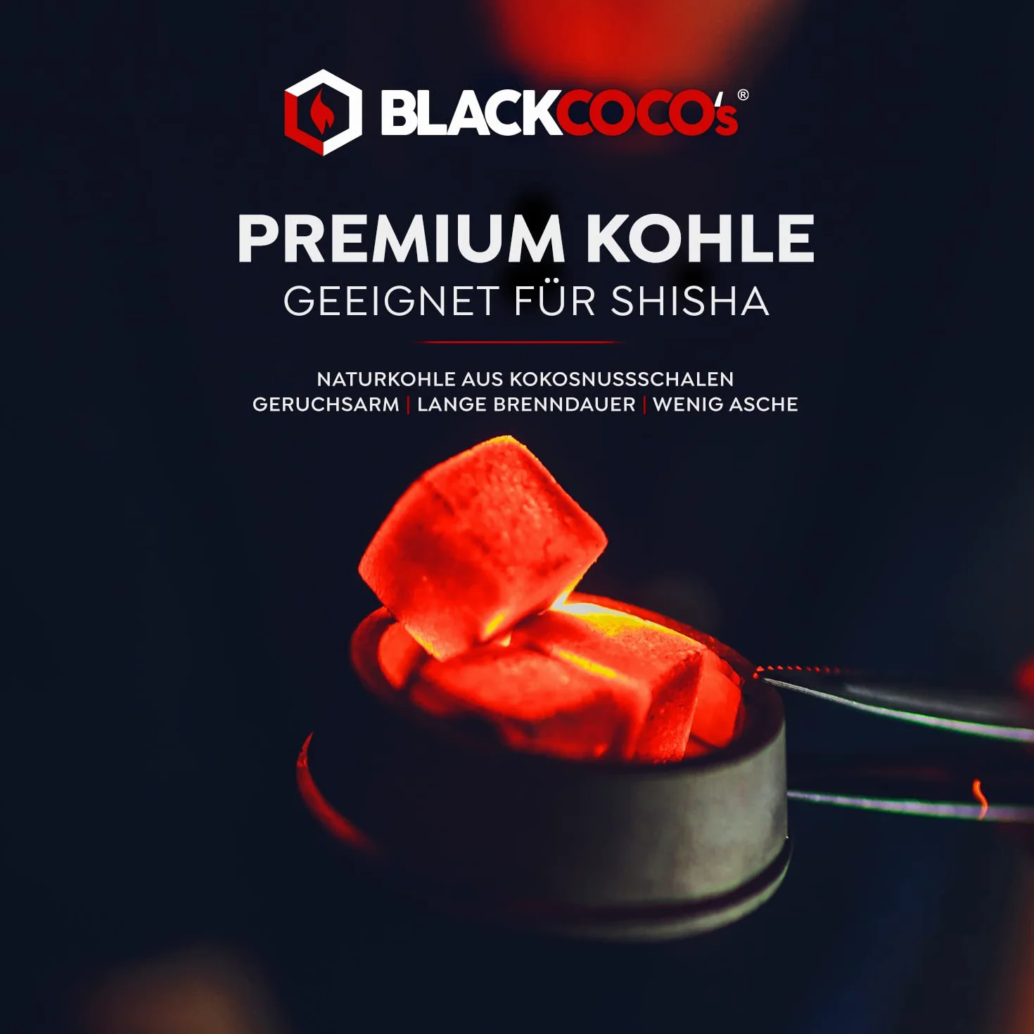 BLACKCOCO's naturalny węgiel kokosowy premium do sziszy i grilla, brykiety o długim czasie palenia, 4 kg