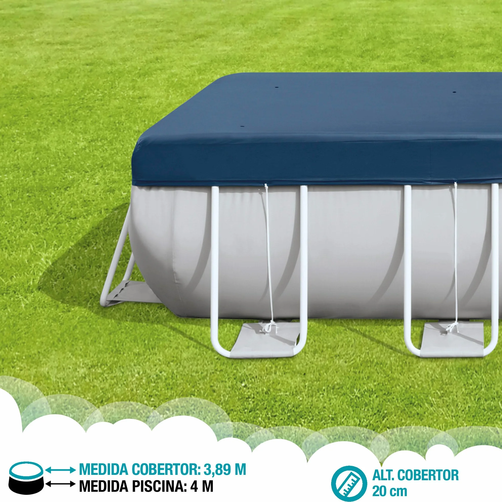 Intex Rectangular Basen Ogrodowy, Niebieski, 389 x 184 cm
