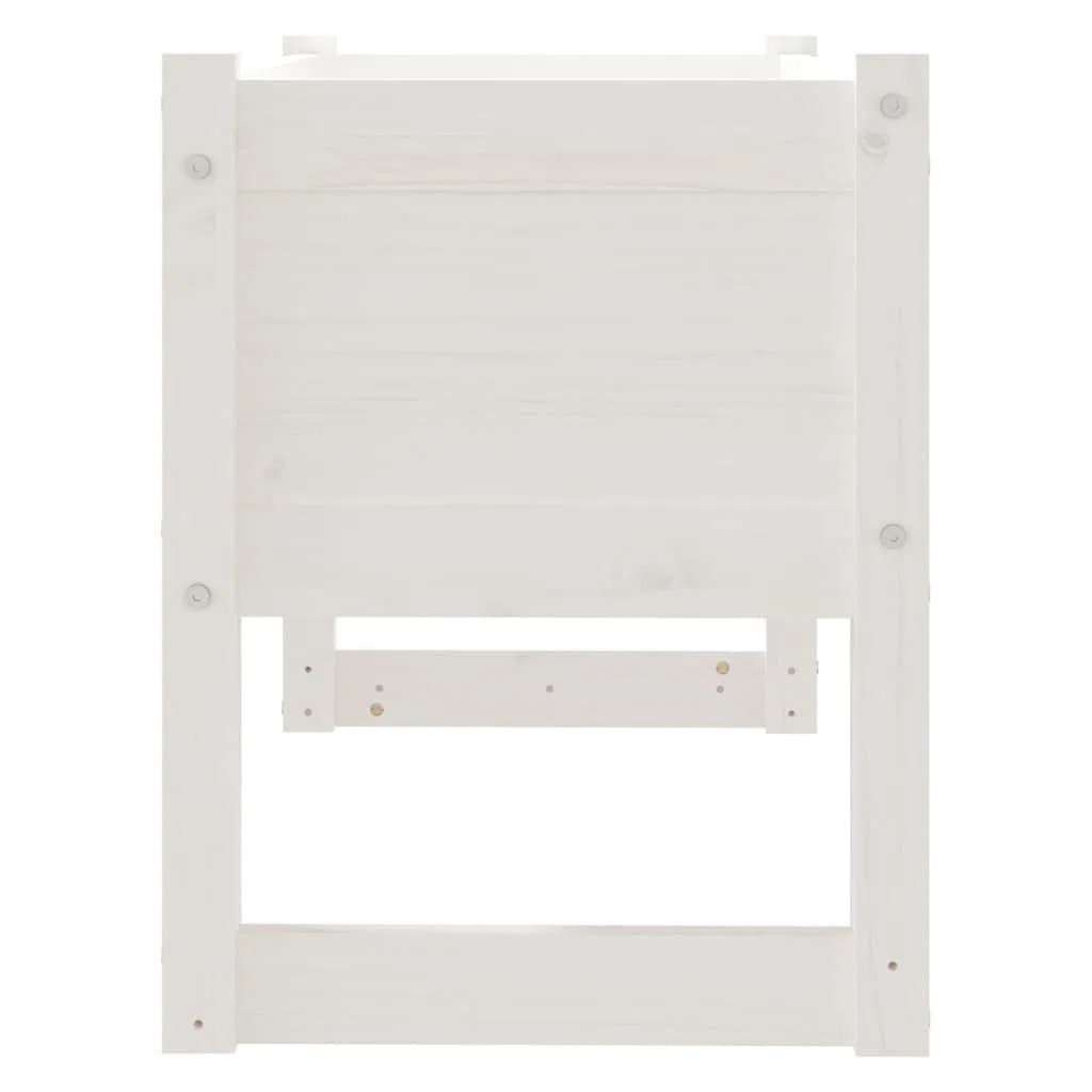 Donice 2 szt biale 32x30x29 cm stal walcowana na zimno do ogrodu balkonu tarasu dekoracyjne skrzynie na kwiaty z solidna rama montaz wymagany