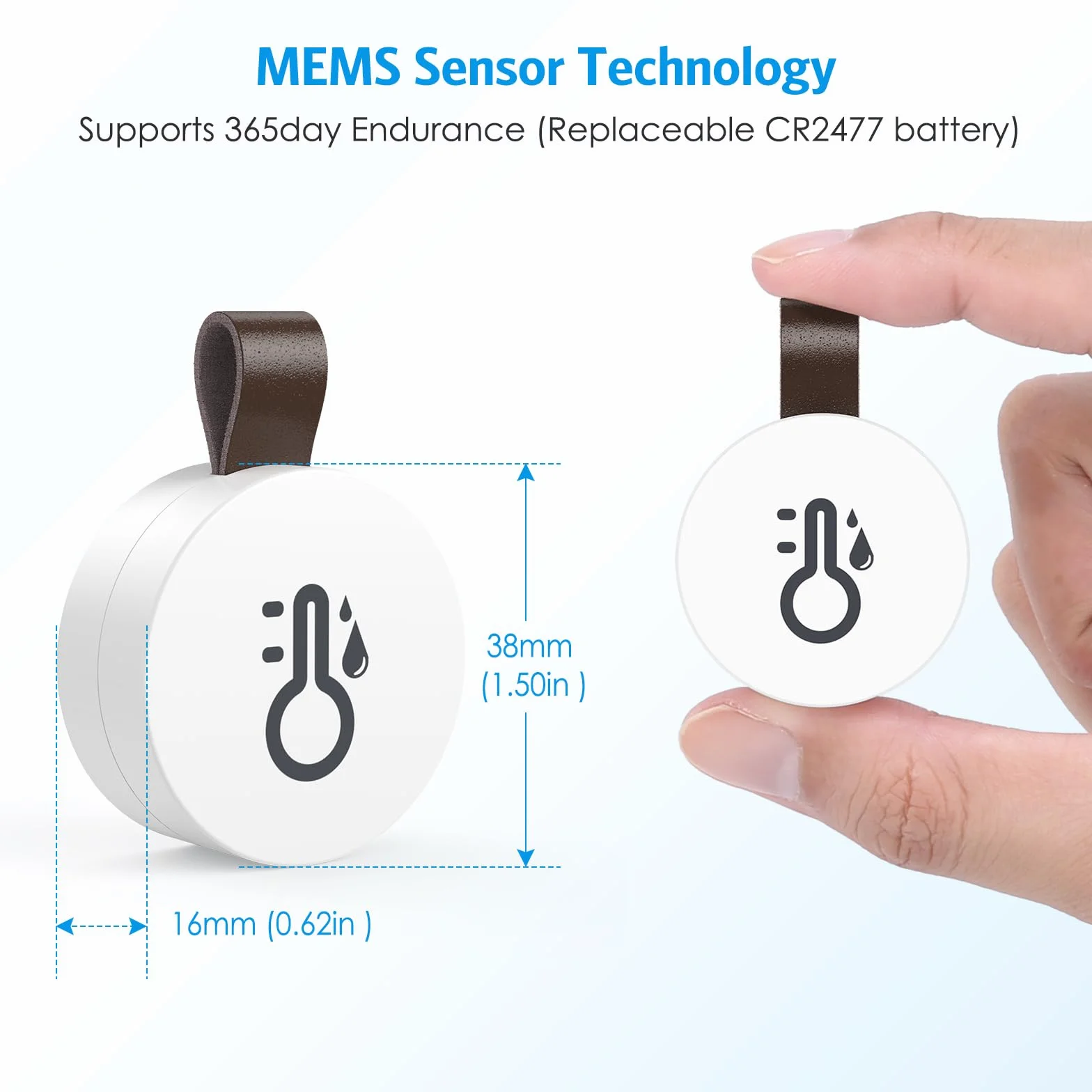 Brifit Termometr Bluetooth, higrometr, bezprzewodowy czujnik temperatury z aplikacją Smart Sensor, mini termometr wewnętrzny z zapisem danych do pokoju dziecięcego, szklarni, garażu, biura