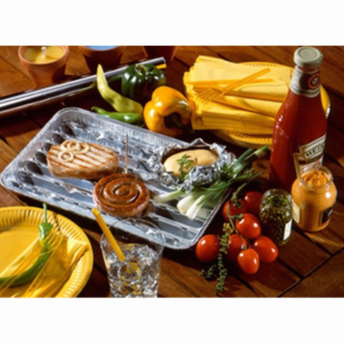 Papstar Aluminiowa tacka grillowa 34 x 23 x 2,5 cm 5 sztuk