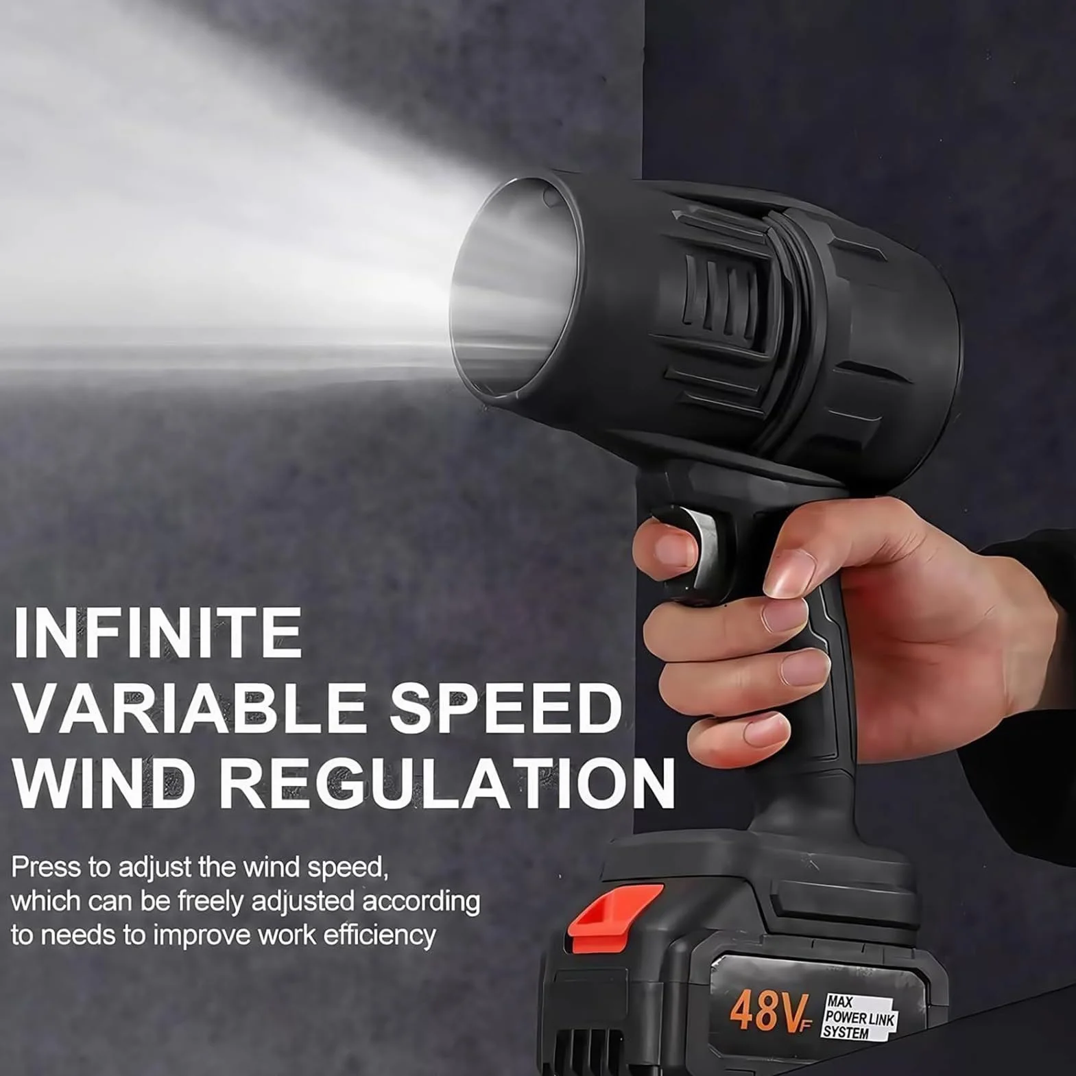 Cordless Leaf Blower Turbo Air Duster 8.66x5.71in Variable Speed Electric Battery Charger Set