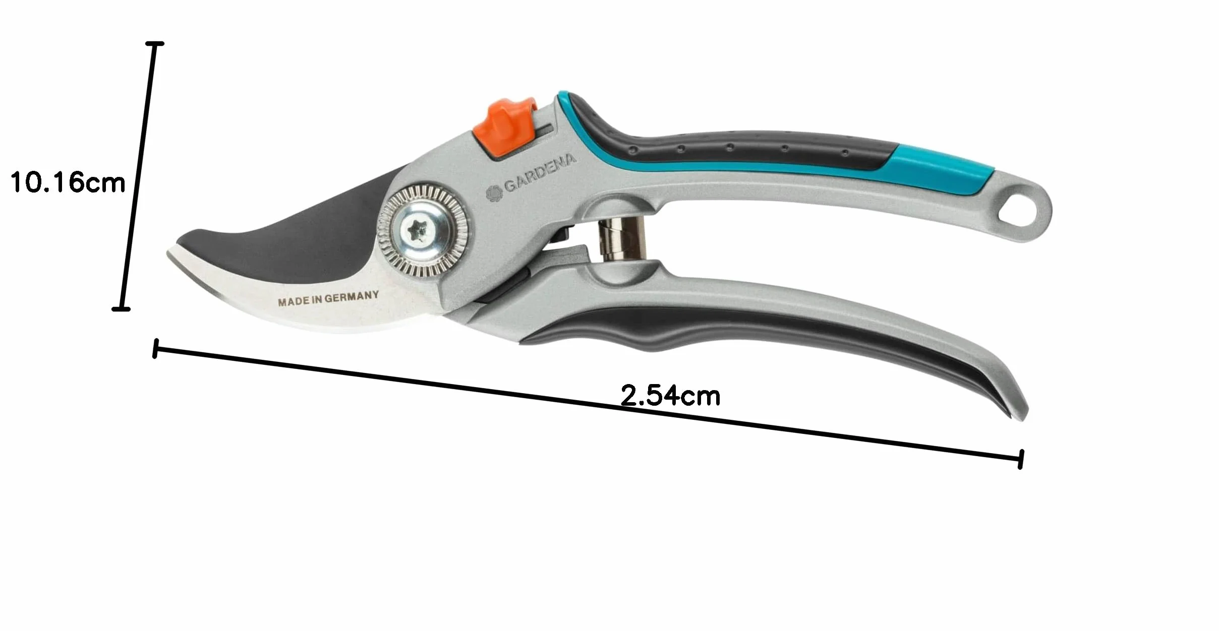Gardena Sekator ogrodowy Alu B/L: delikatny dla roślin, dwuostrzowy, do cięcia pędów i gałęzi o średnicy do 25 mm, solidne rękojeści aluminiowe, wymienne ostrze, regulacja docisku ostrzy (8906-20)