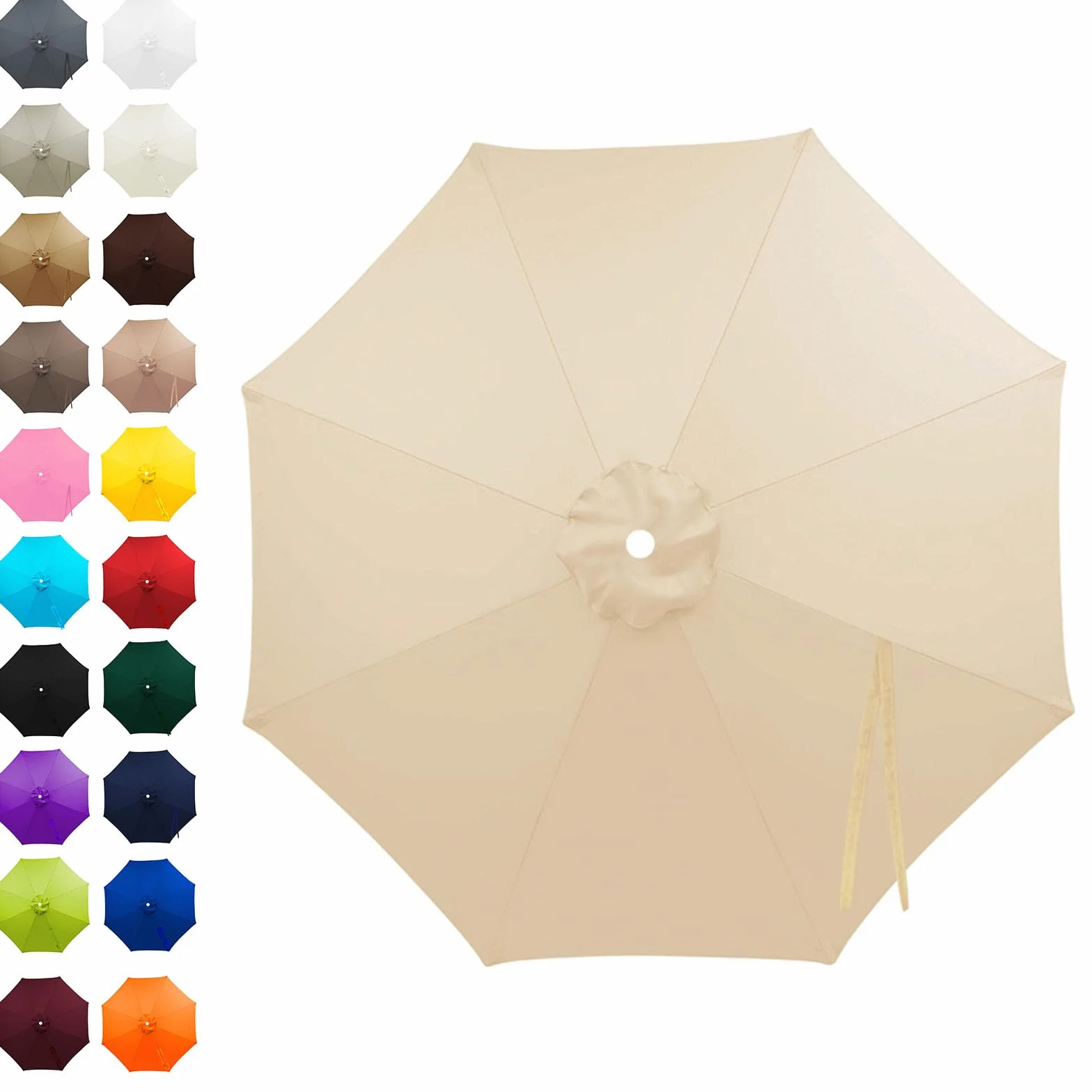 SkyFace Rechange osłona parasola 4M /8 żeber, zapasowa osłona parasola wodoodporna UV30+, pokrowiec na parasol przeciwsłoneczny, płótno zapasowe baldachim