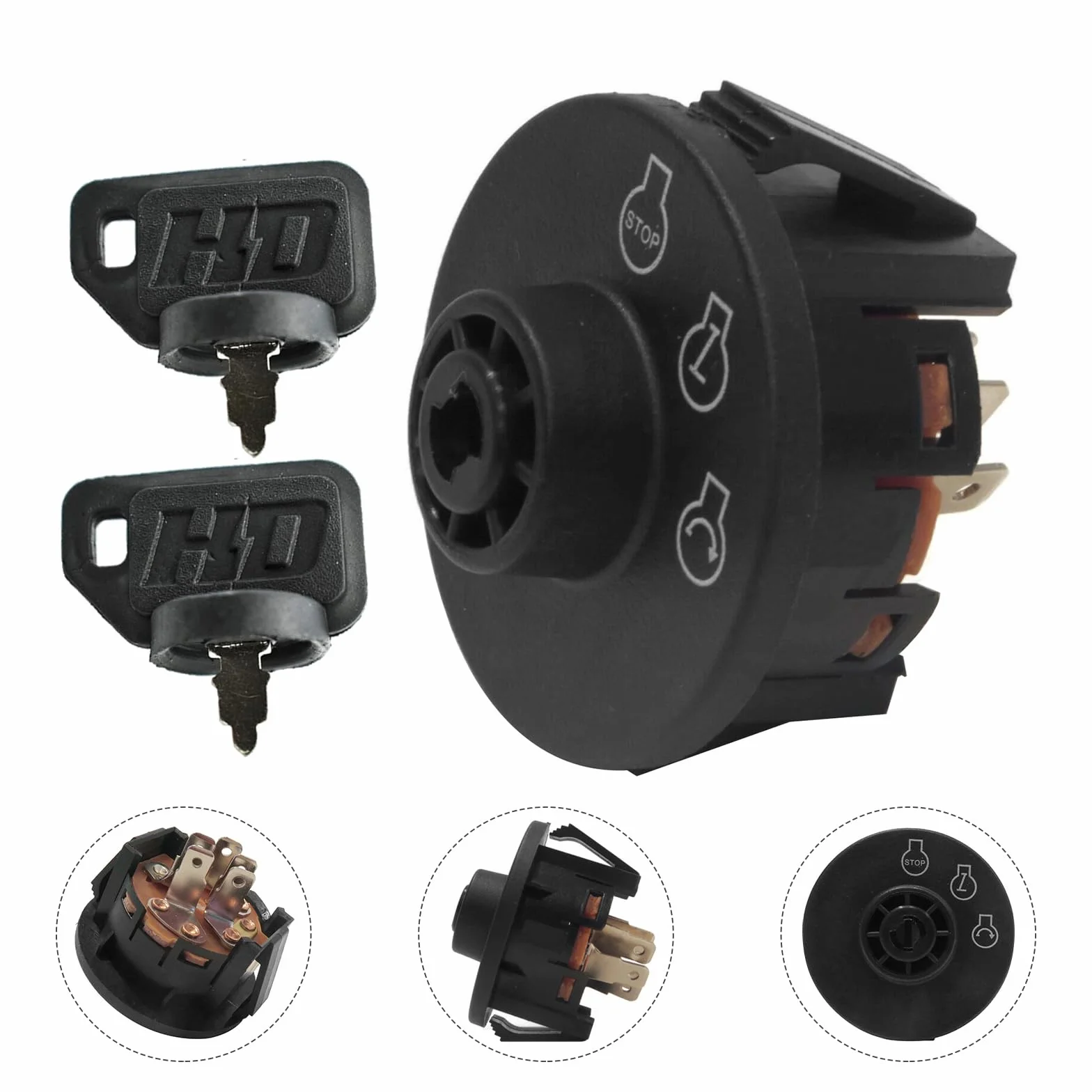 Toro Exmark 117-2221, wyłącznik zapłonu, rozrusznik zapłonu, wyłącznik zapłonu, kluczyk zapłonu, kompatybilny wyłącznik zapłonu i klucz zastępczy traktor trawnikowy