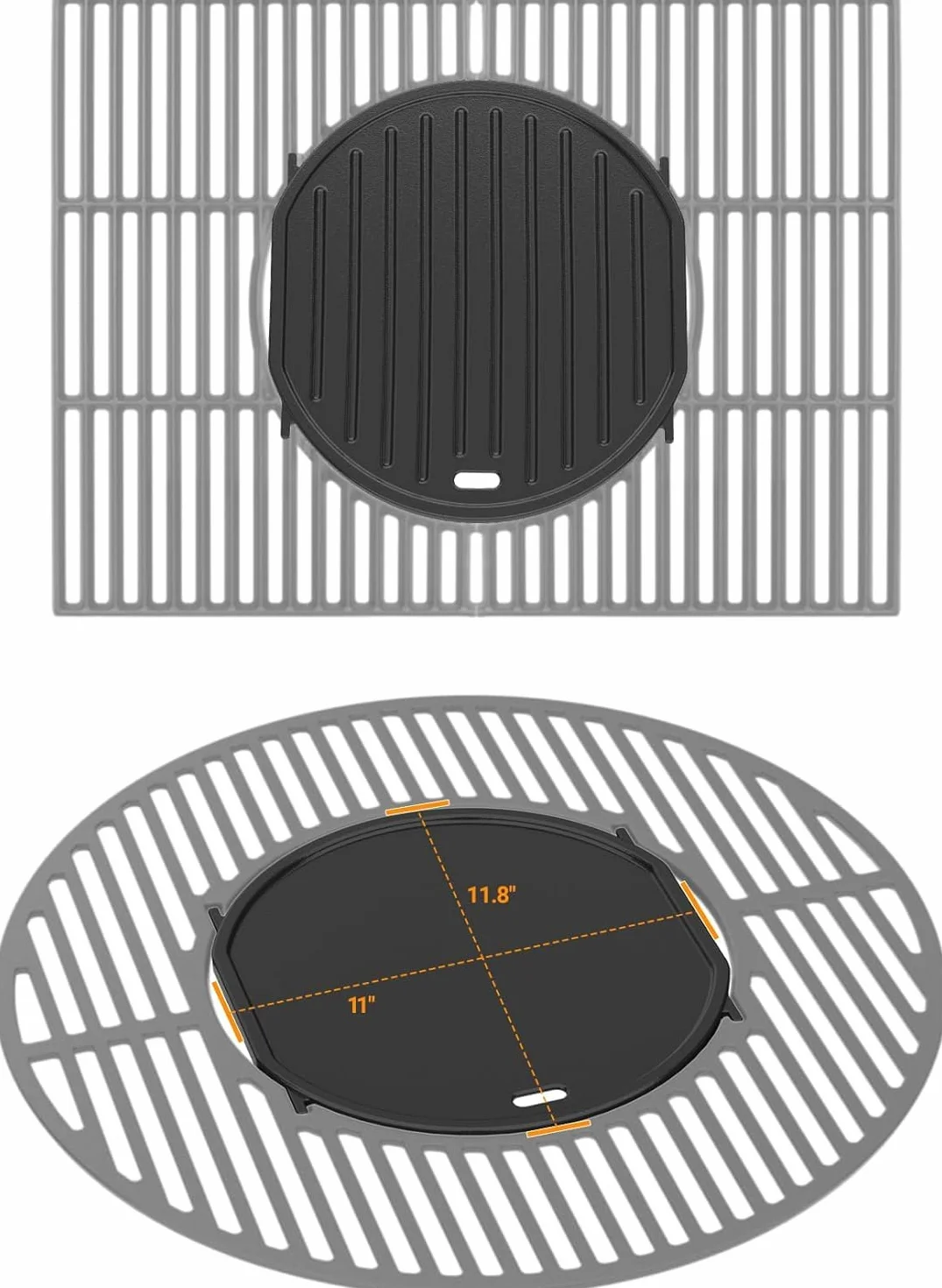 Onlyfire Żeliwna płyta grillowa do Weber Gourmet BBQ System, Odwracalna do GS4 Spirit II 200/300, Genesis II E-310, LX S-440